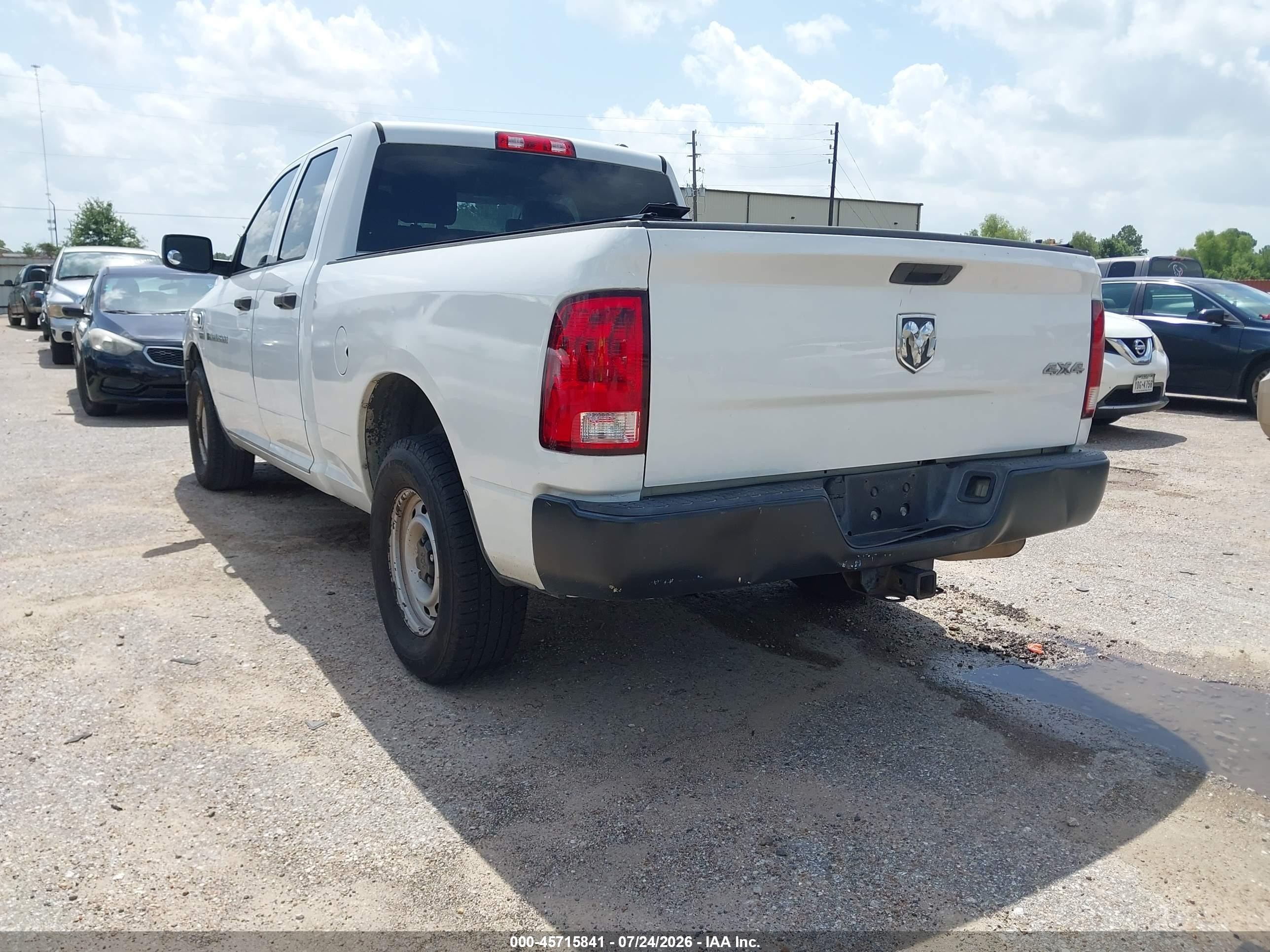 2012 Ram 1500 St White vin: 1C6RD7FT1CS249574