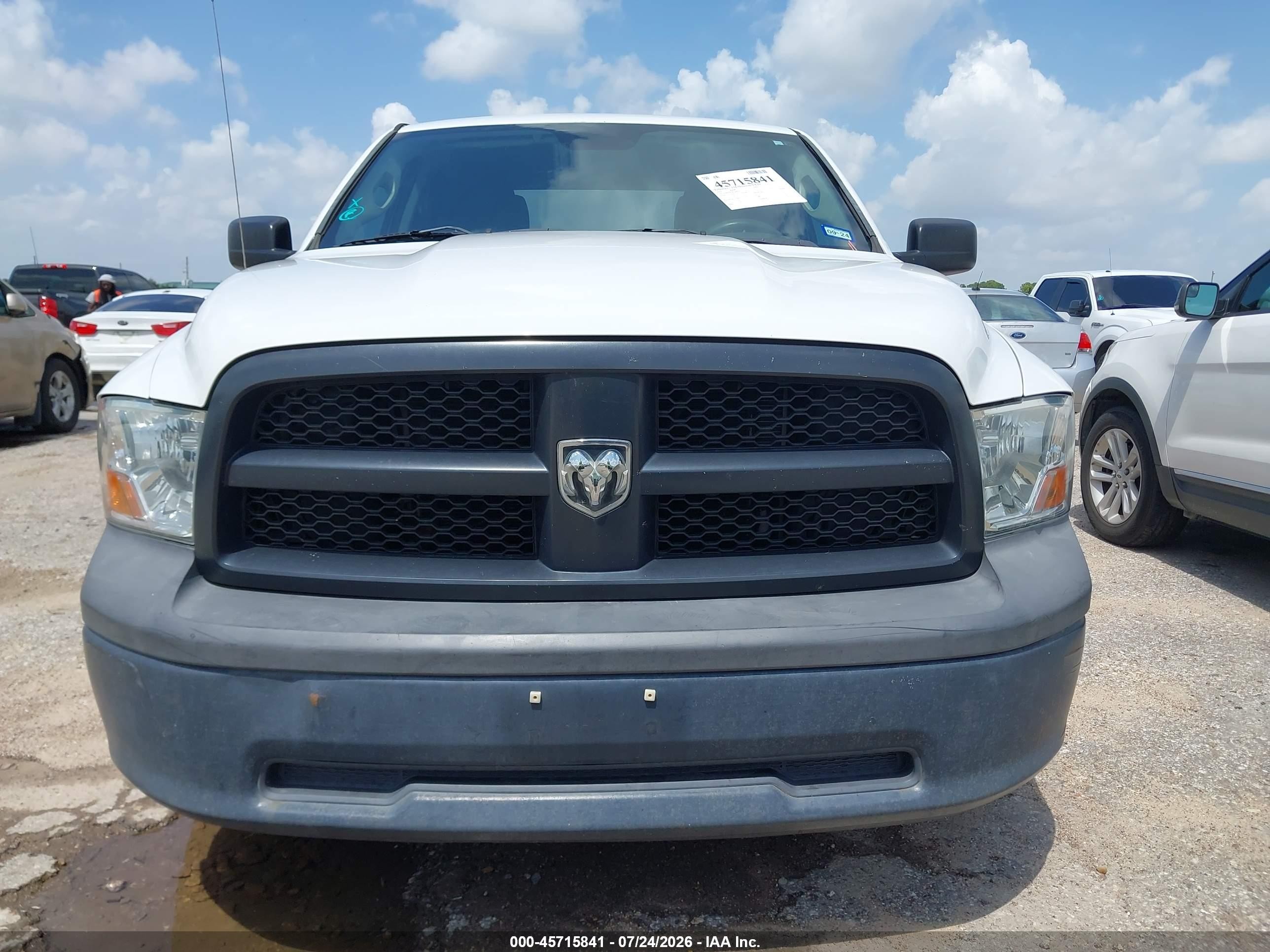 2012 Ram 1500 St White vin: 1C6RD7FT1CS249574