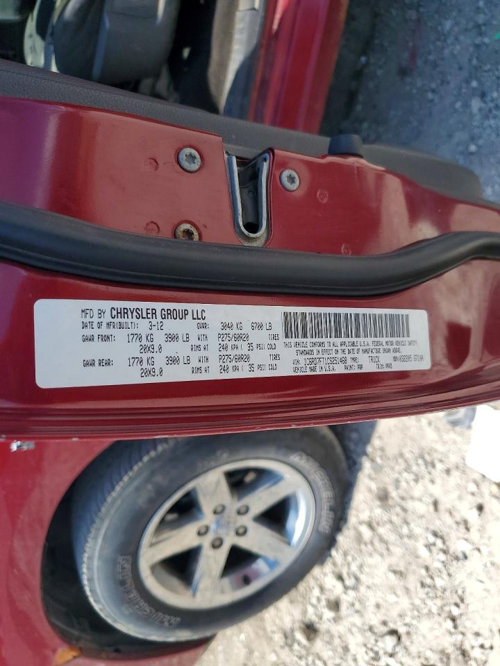 2012 Dodge Ram 1500 St Burgundy vin: 1C6RD7FT1CS251468