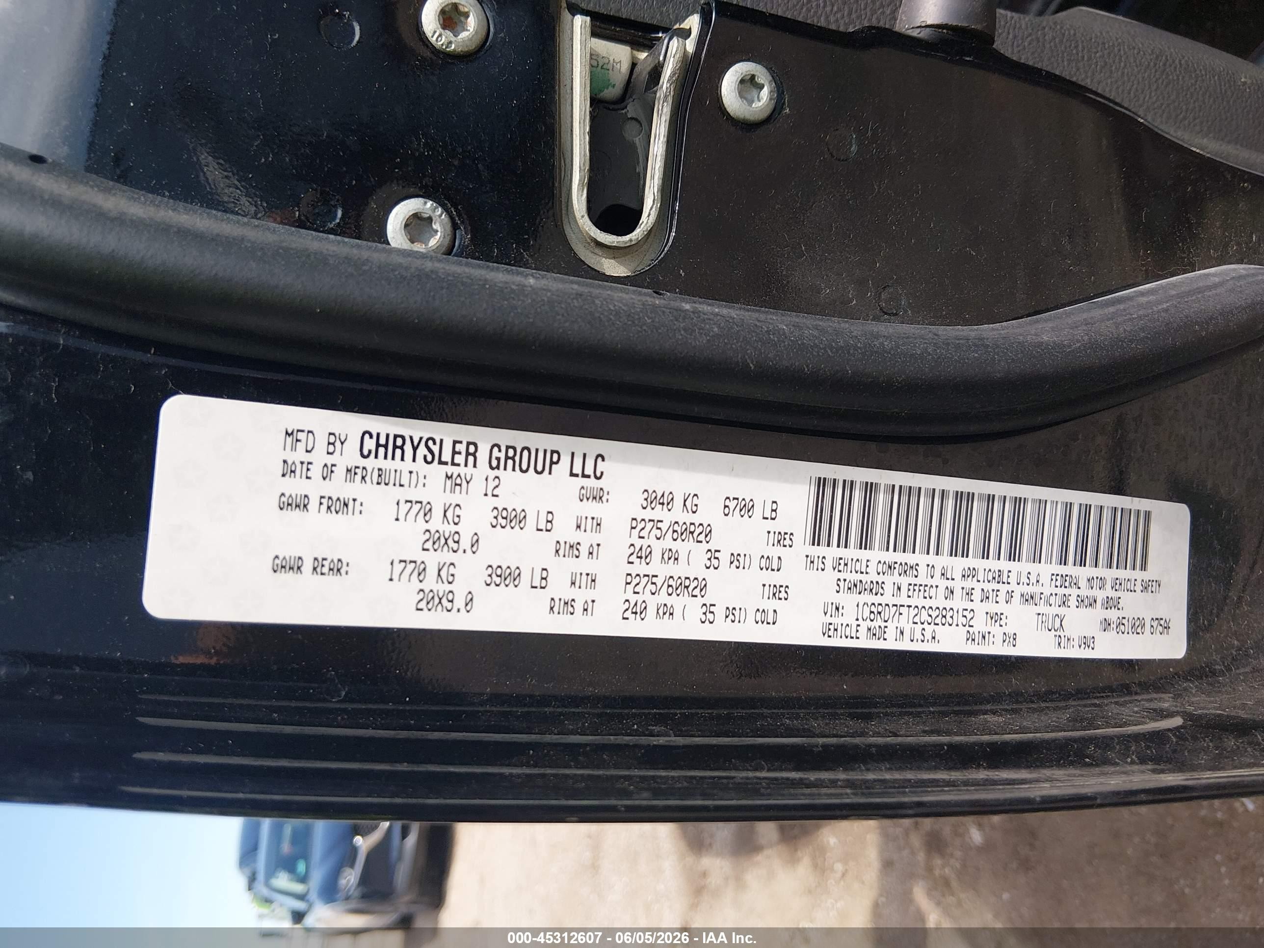 2012 Ram 1500 St Black vin: 1C6RD7FT2CS283152