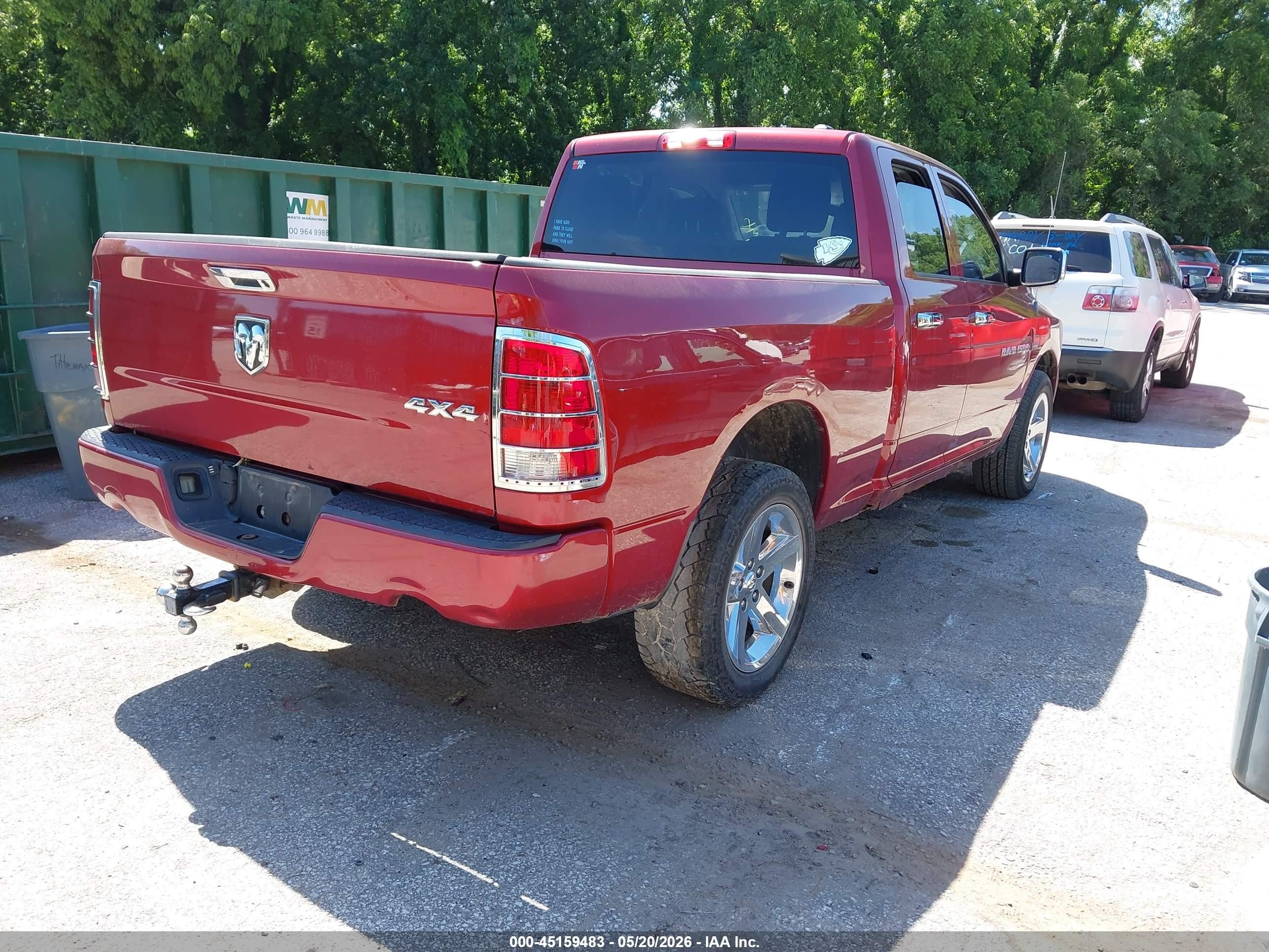 2012 Ram 1500 St Red vin: 1C6RD7FT6CS164875