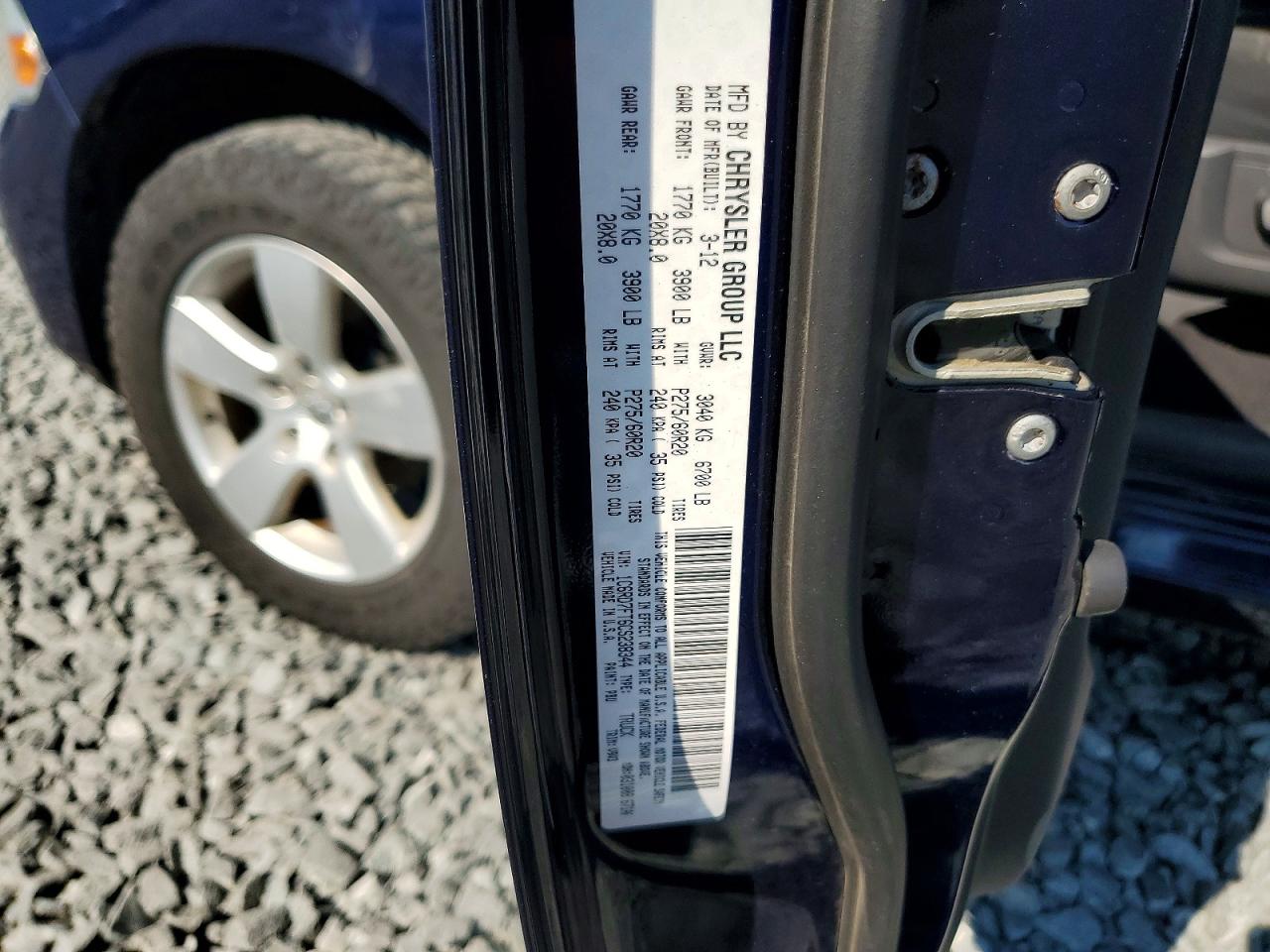 2012 Dodge Ram 1500 St Синий vin: 1C6RD7FT6CS238344