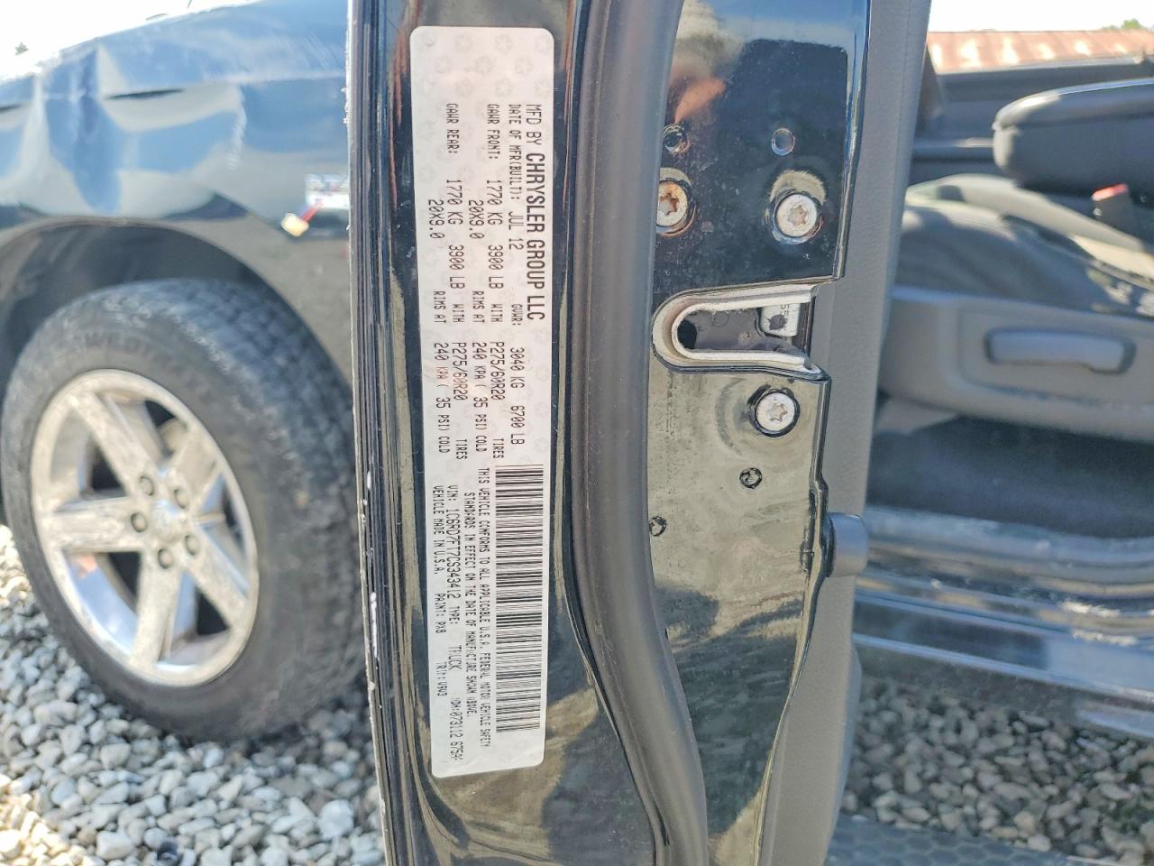 2012 Dodge Ram 1500 St Black vin: 1C6RD7FT7CS343412