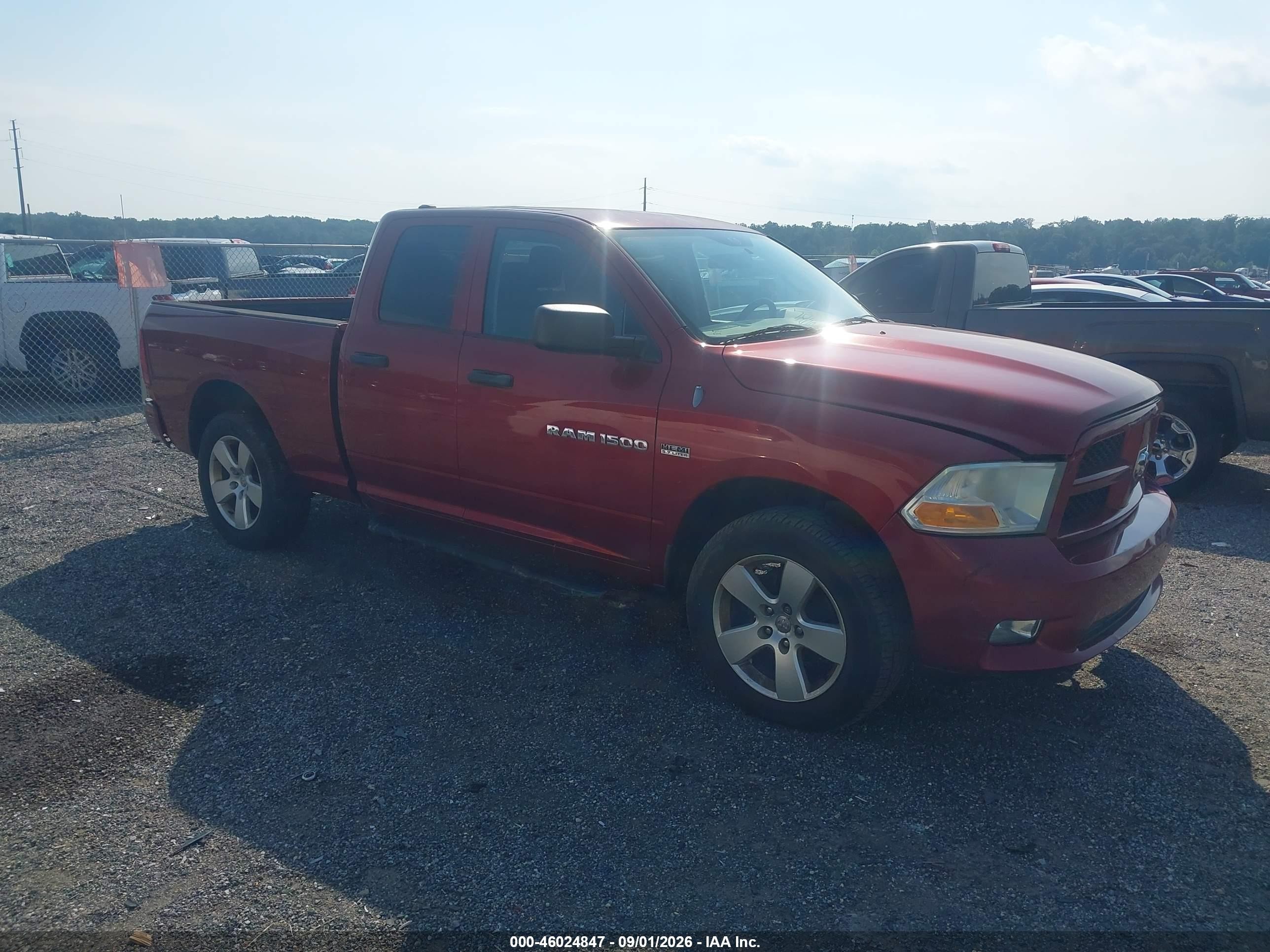 2012 Ram 1500 Express Red vin: 1C6RD7FT8CS134485
