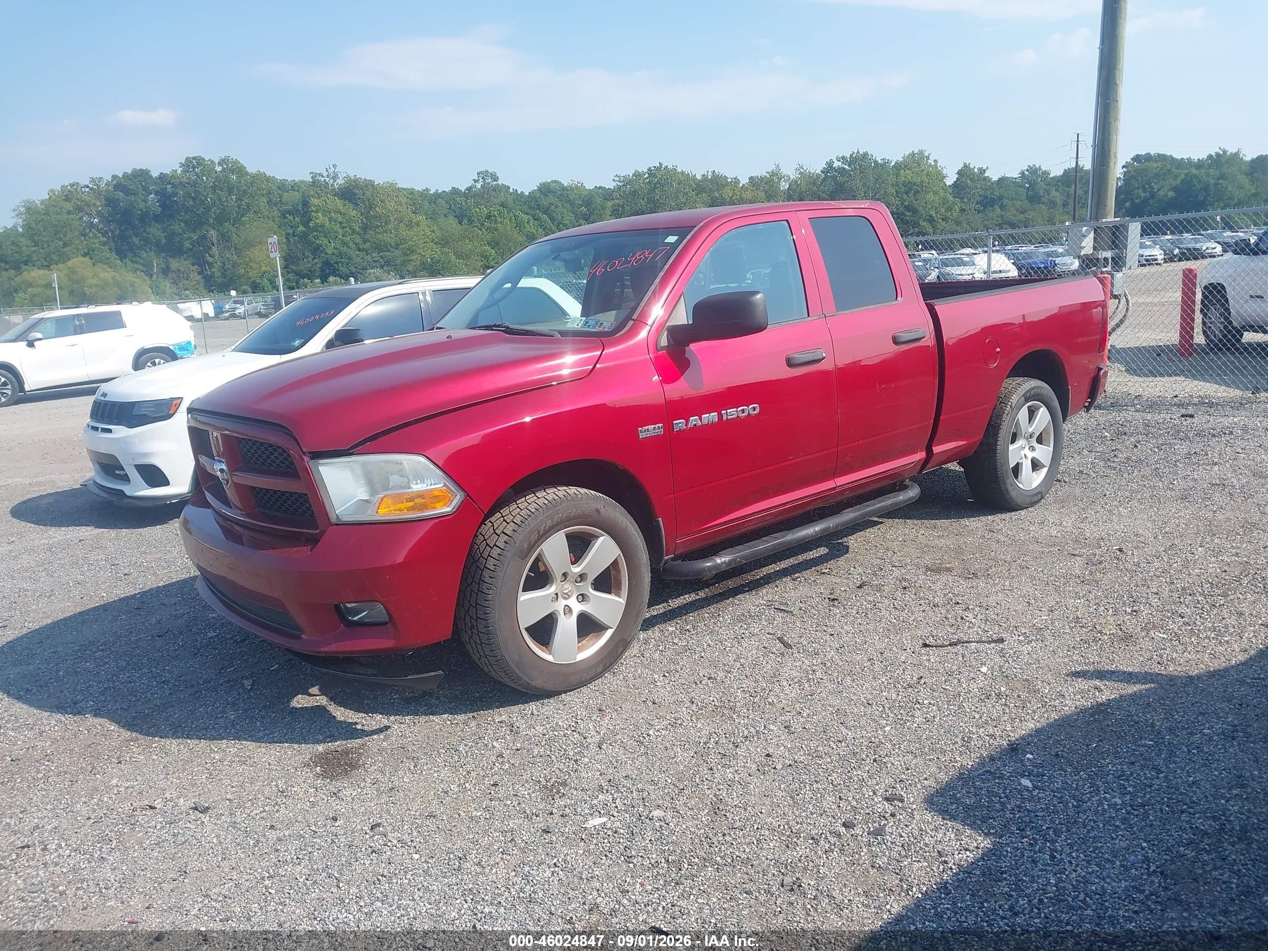 2012 Ram 1500 Express Red vin: 1C6RD7FT8CS134485