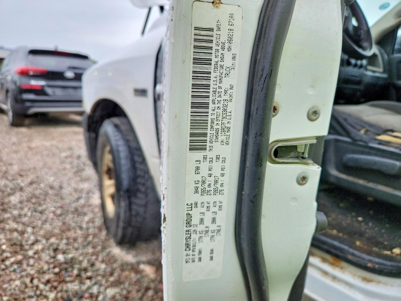 2012 Dodge Ram 1500 St White vin: 1C6RD7FT9CS303218