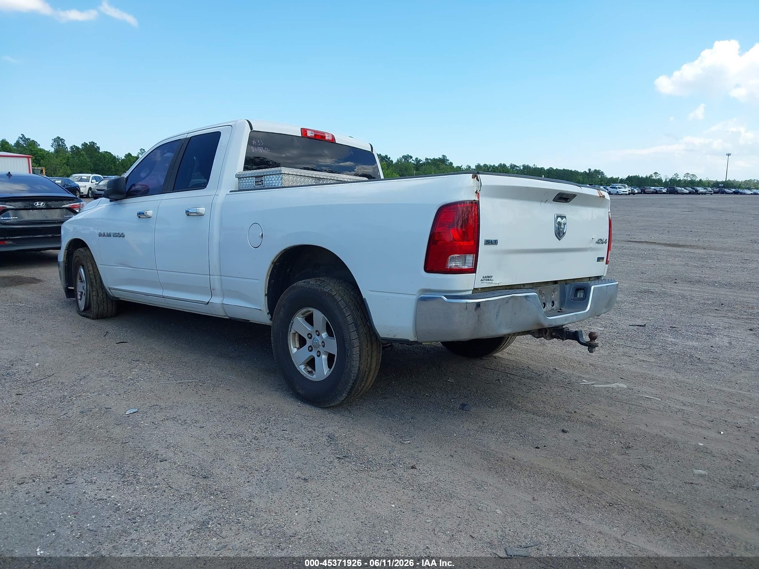 2012 Ram 1500 Slt White vin: 1C6RD7GP4CS102764