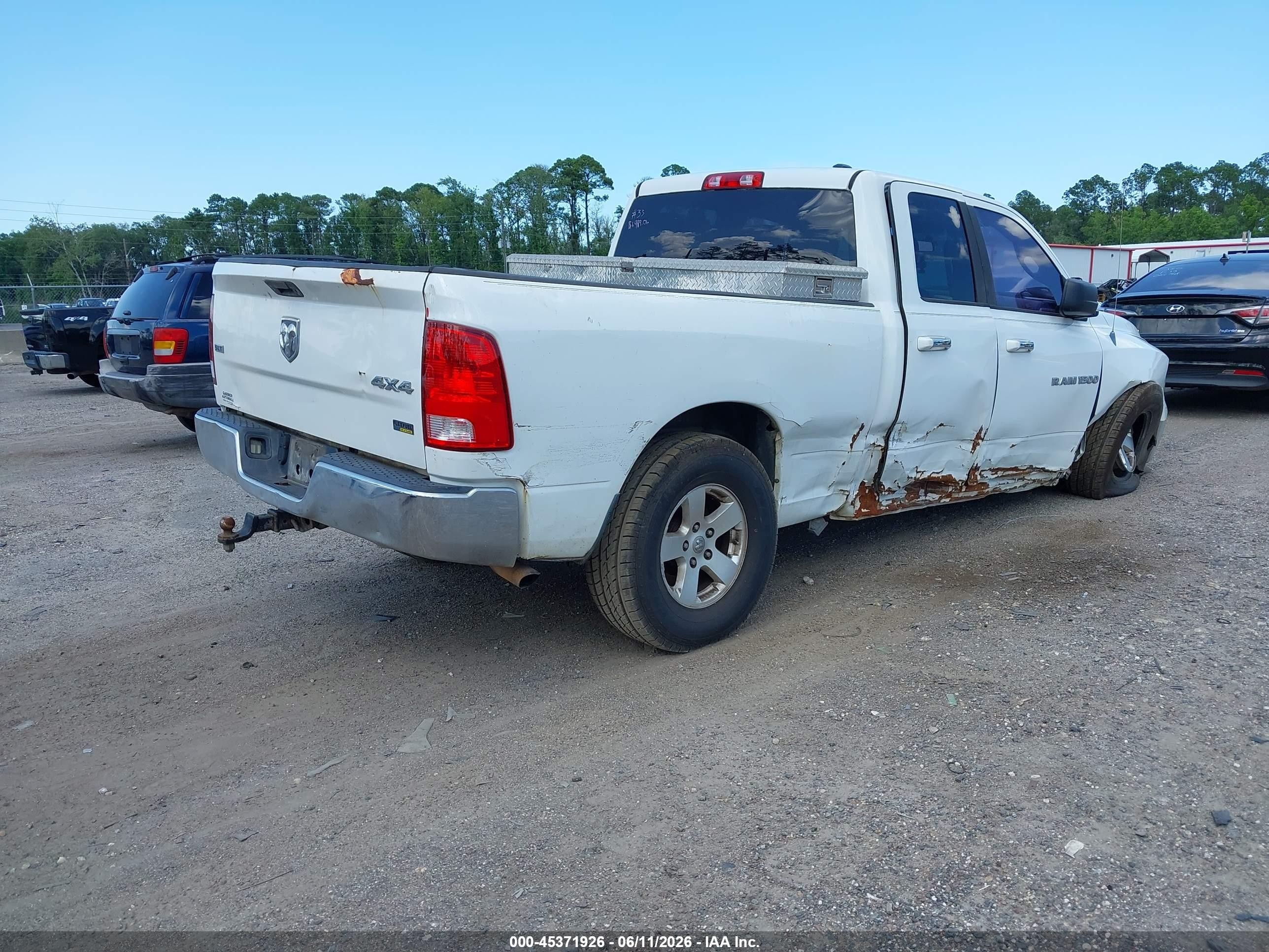 2012 Ram 1500 Slt White vin: 1C6RD7GP4CS102764