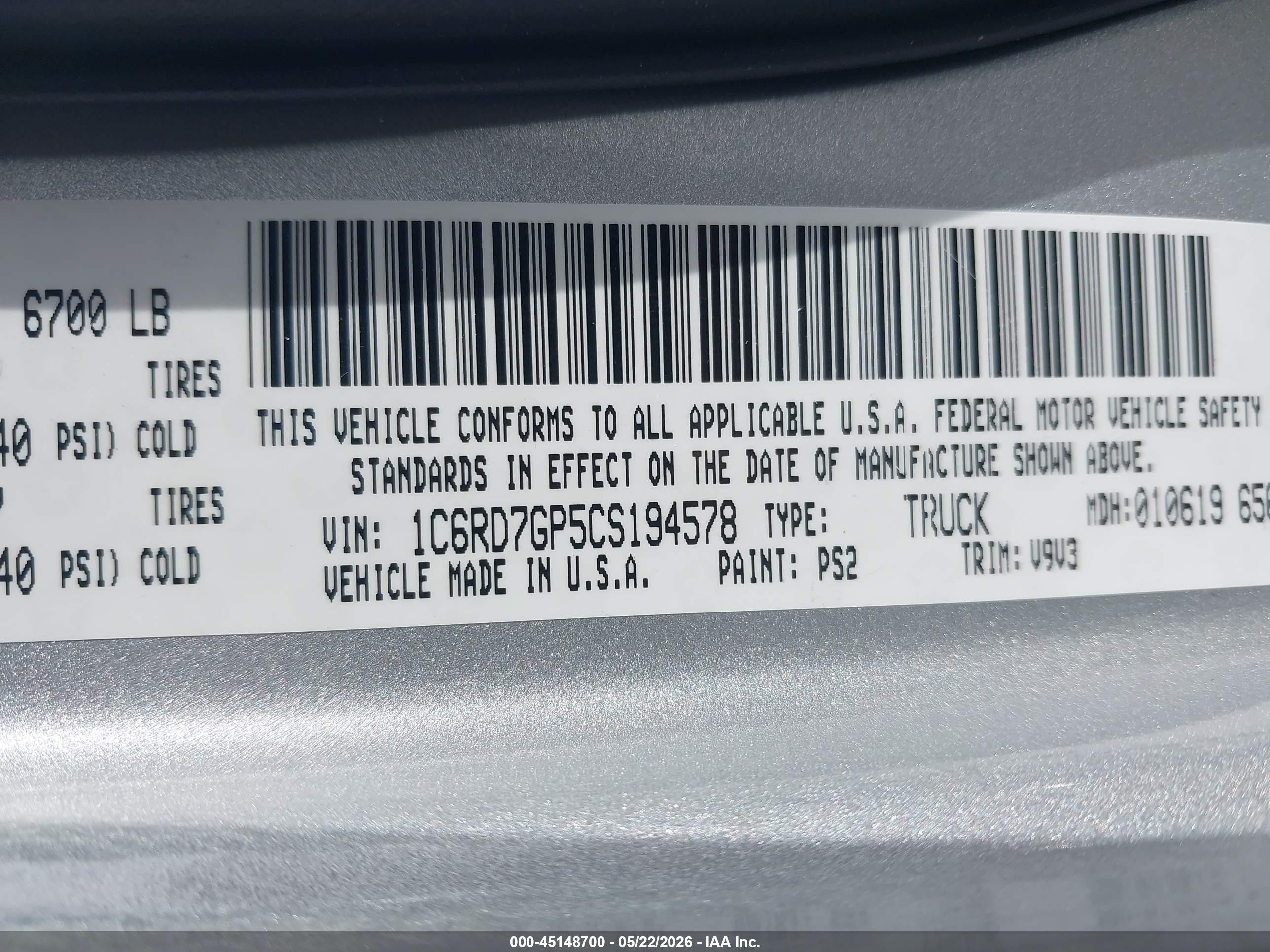 2012 Ram 1500 Slt Silver vin: 1C6RD7GP5CS194578