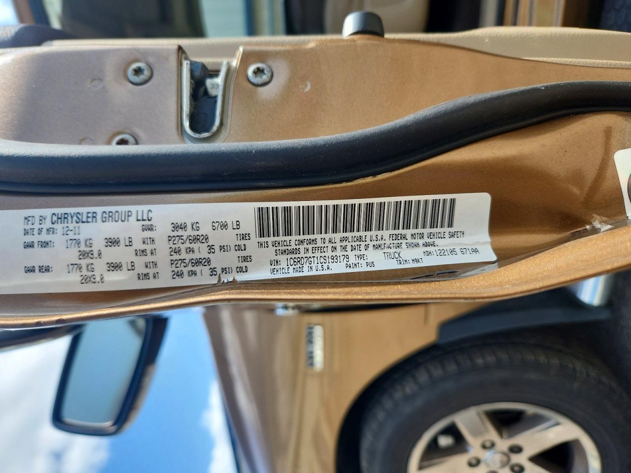 2012 Dodge Ram 1500 Slt Gold vin: 1C6RD7GT1CS193179