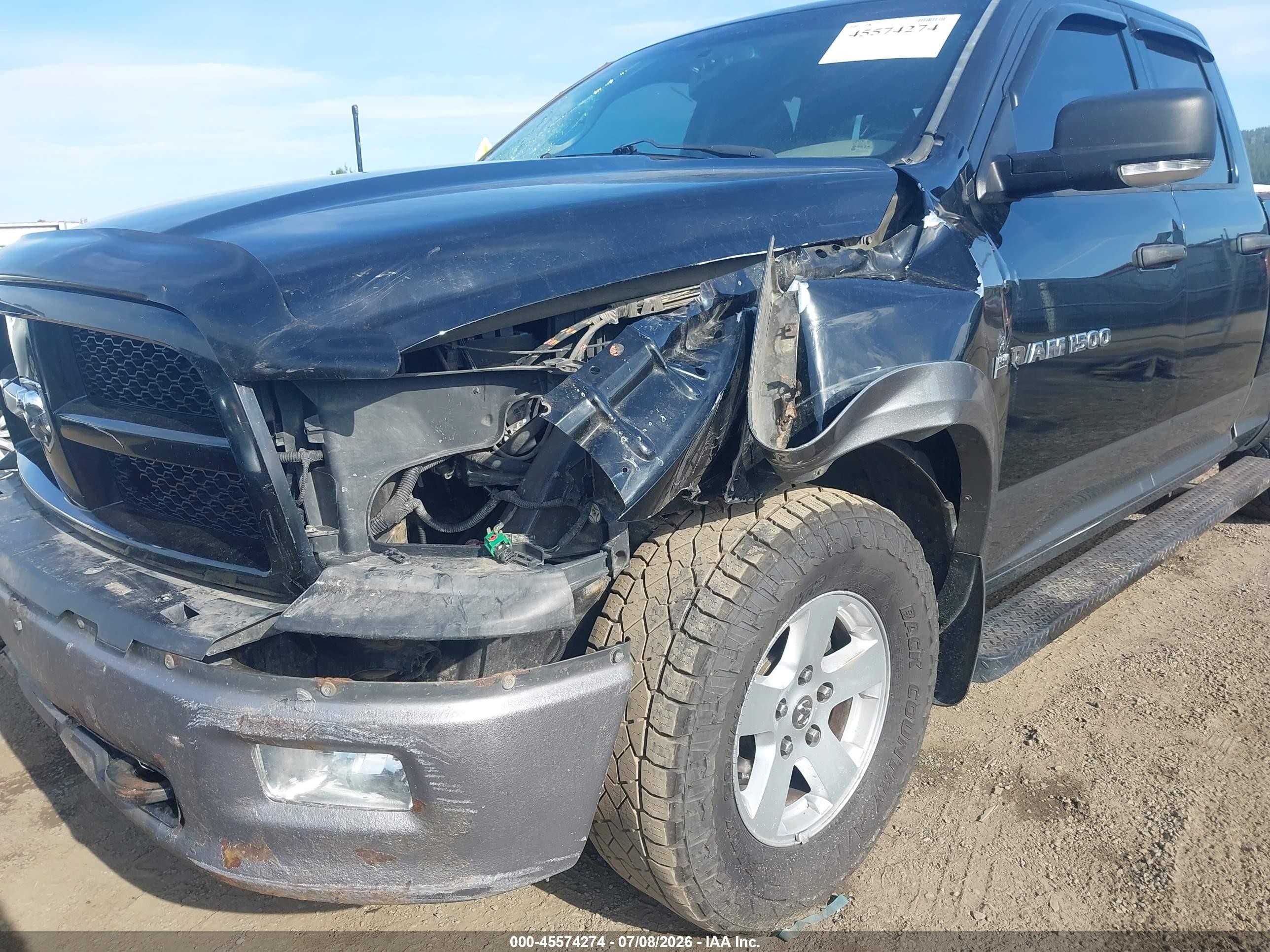 2012 Dodge Ram 1500 Slt Black vin: 1C6RD7GT1CS248651
