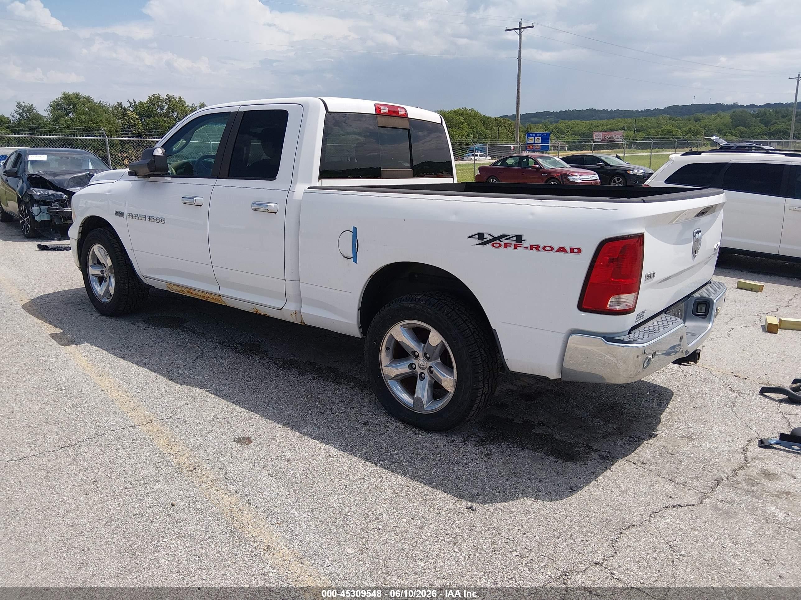2012 Ram 1500 Slt Белый vin: 1C6RD7GT2CS243300