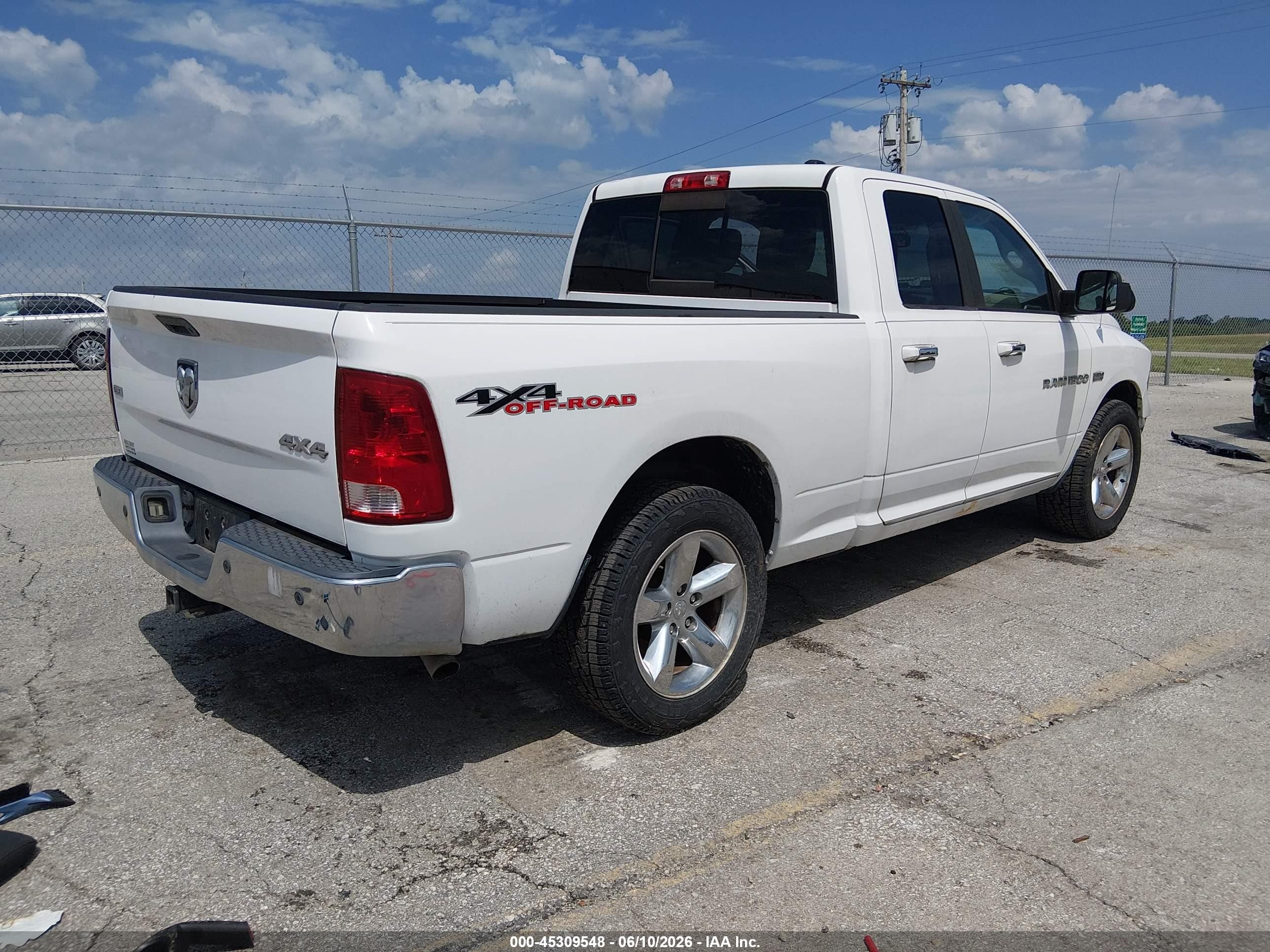 2012 Ram 1500 Slt Белый vin: 1C6RD7GT2CS243300