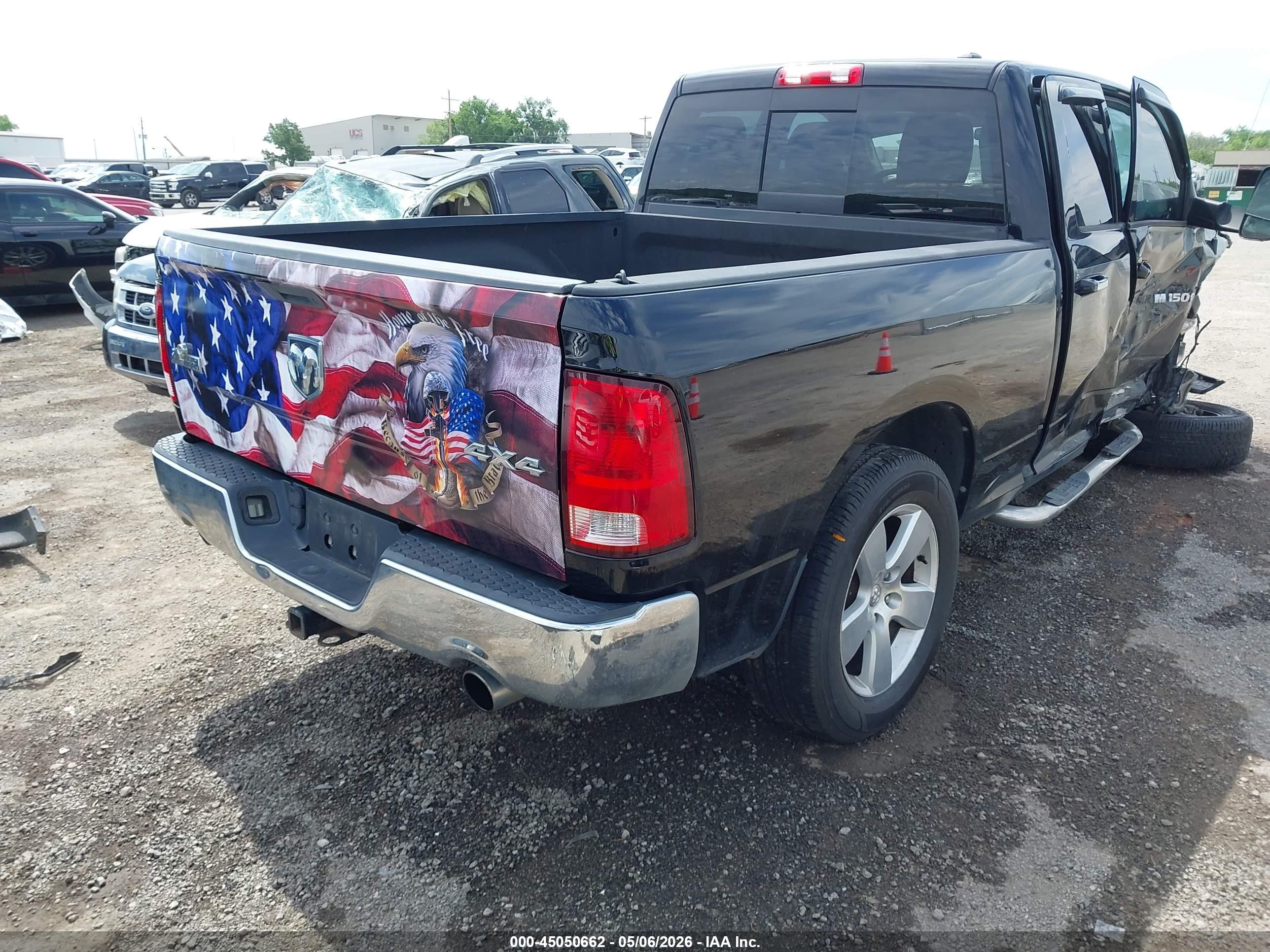 2012 Ram 1500 Slt Black vin: 1C6RD7GT4CS251947