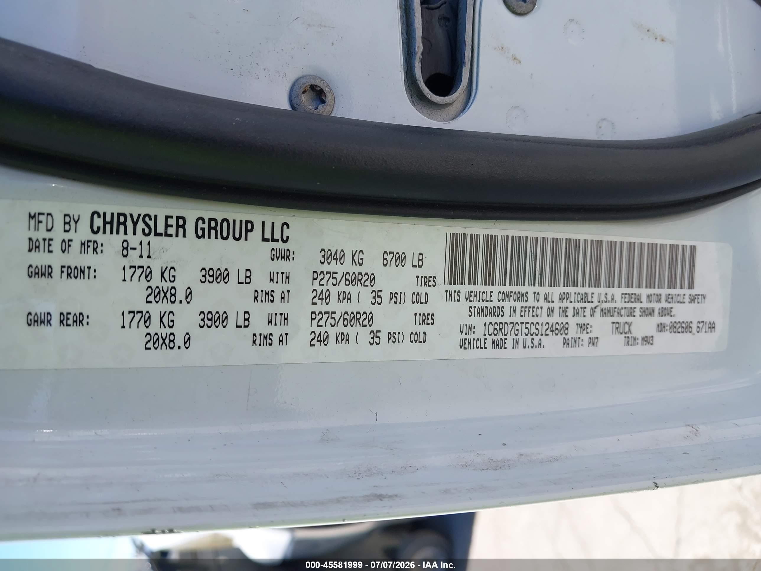 2012 Ram 1500 Big Horn Белый vin: 1C6RD7GT5CS124608