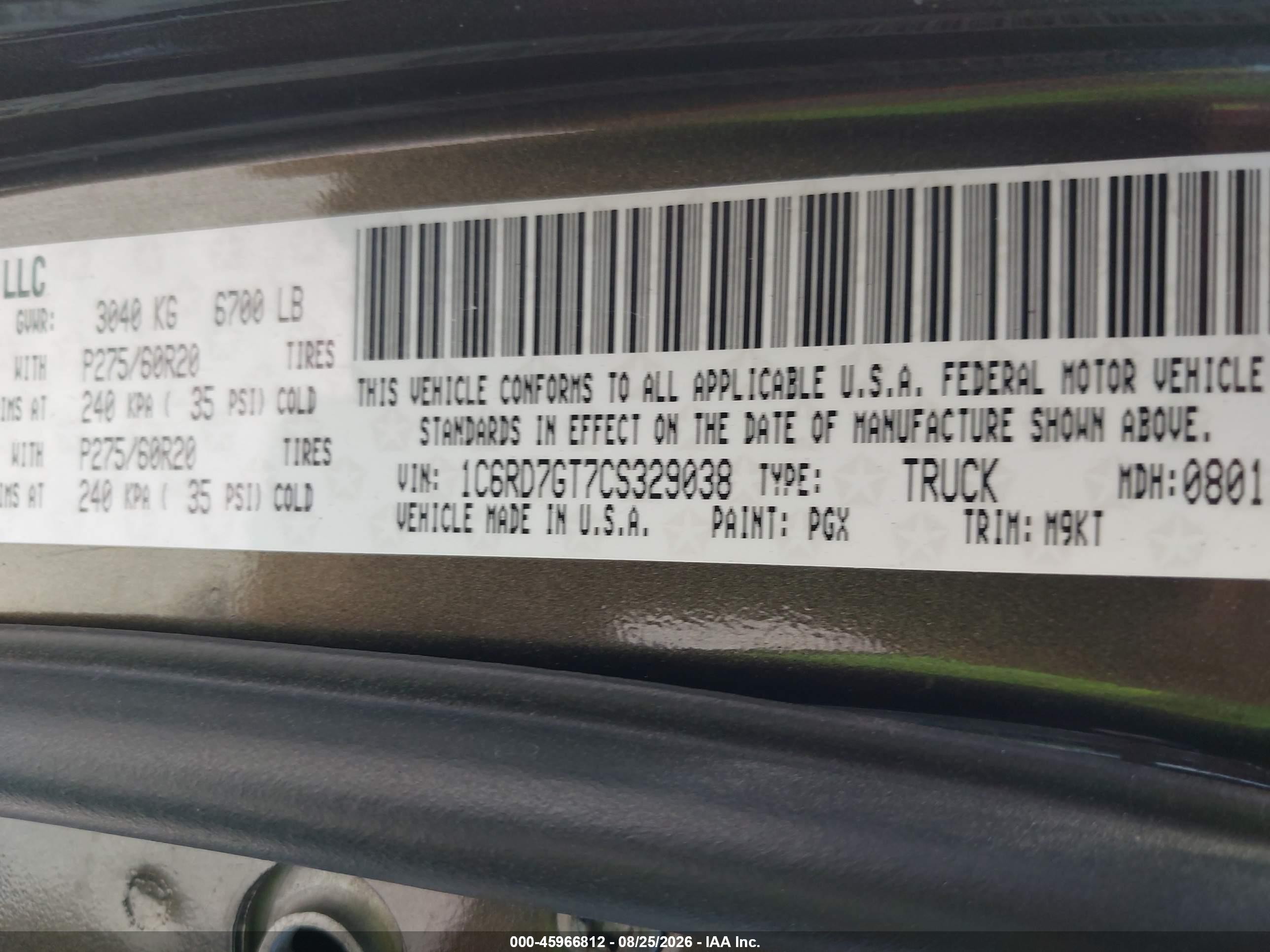 2012 Ram 1500 Big Horn Green vin: 1C6RD7GT7CS329038