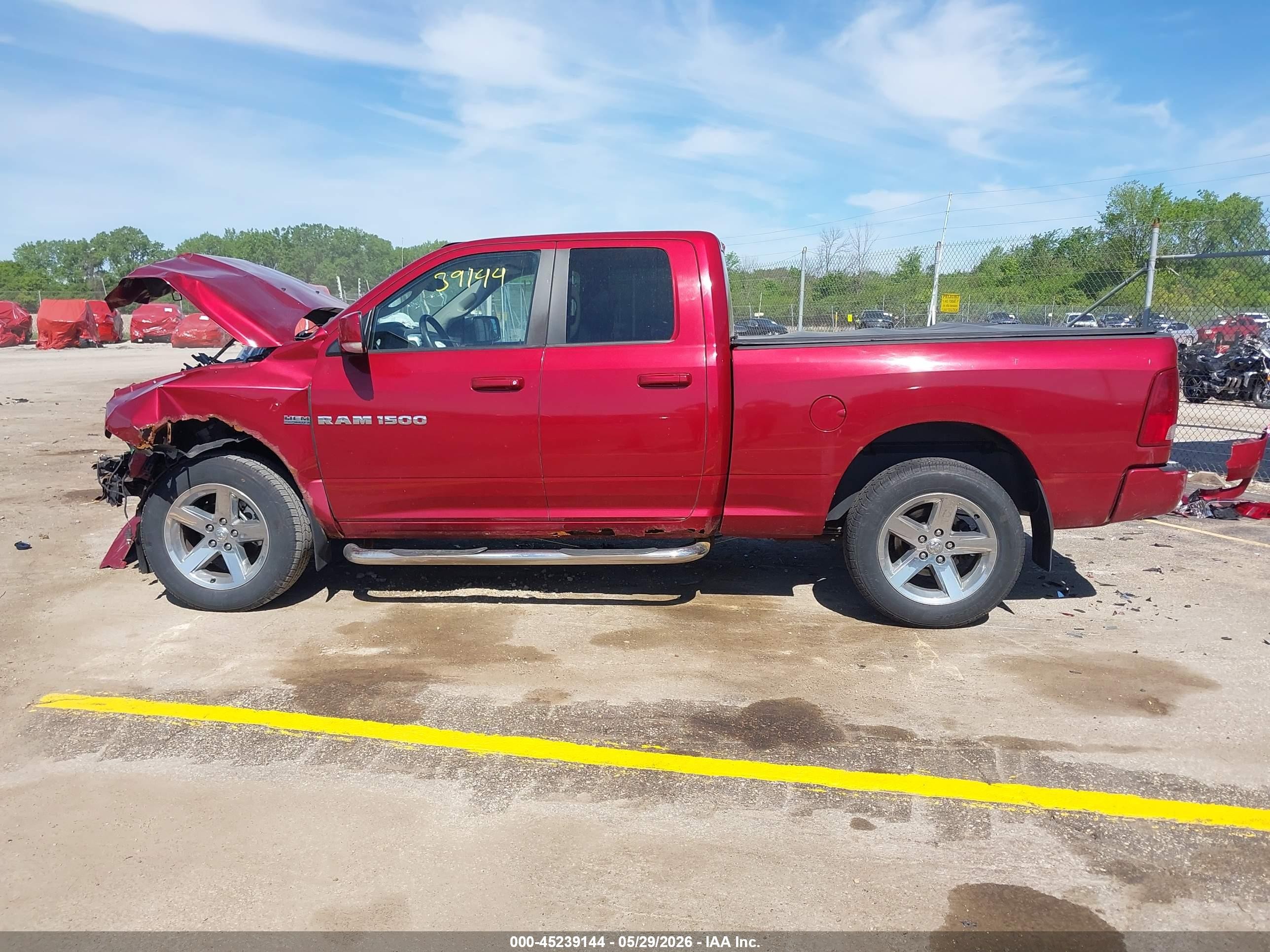 2012 Ram 1500 Sport Burgundy vin: 1C6RD7HT4CS114876