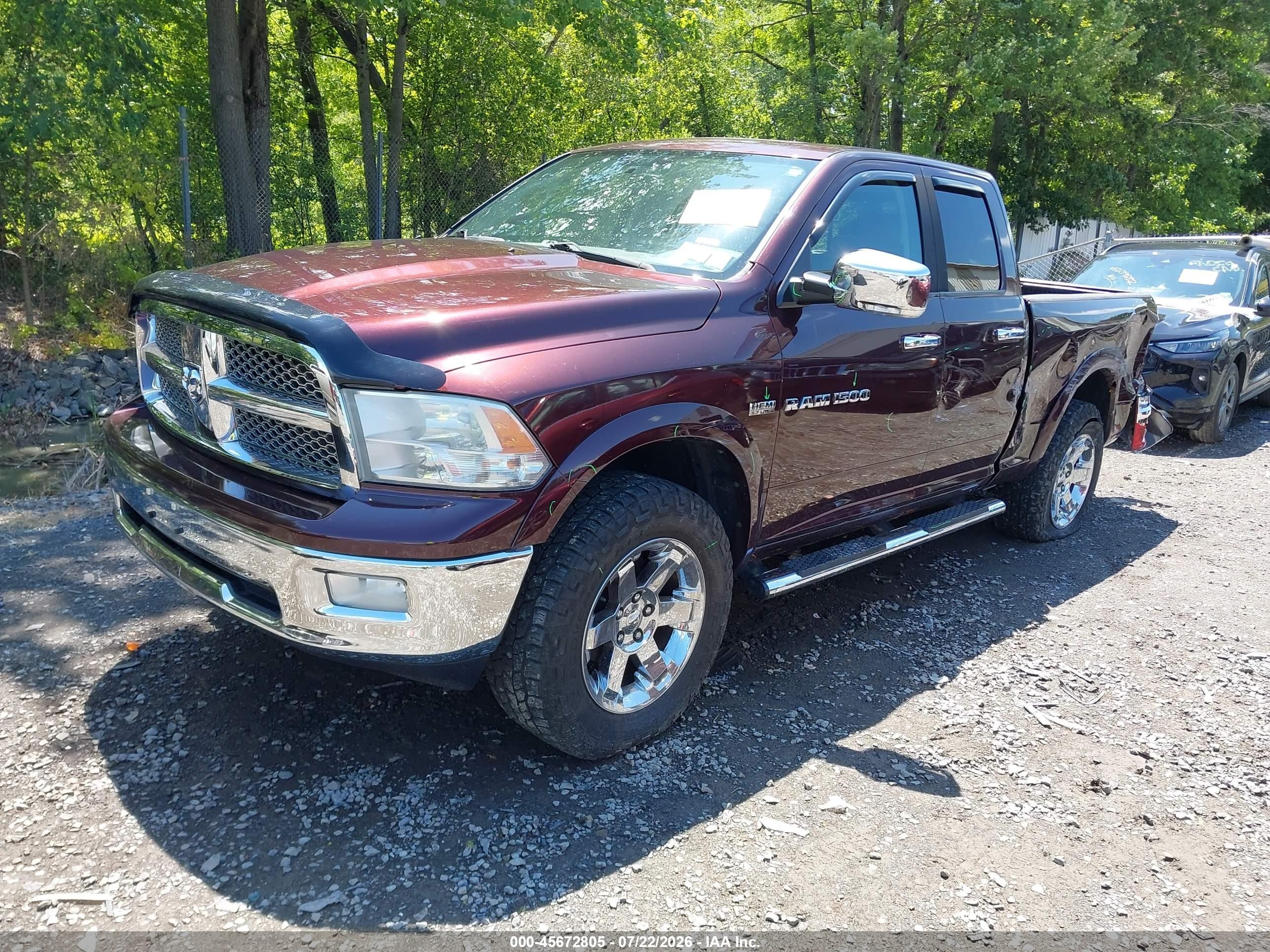 2012 Ram 1500 Laramie Burgundy vin: 1C6RD7JT7CS148823