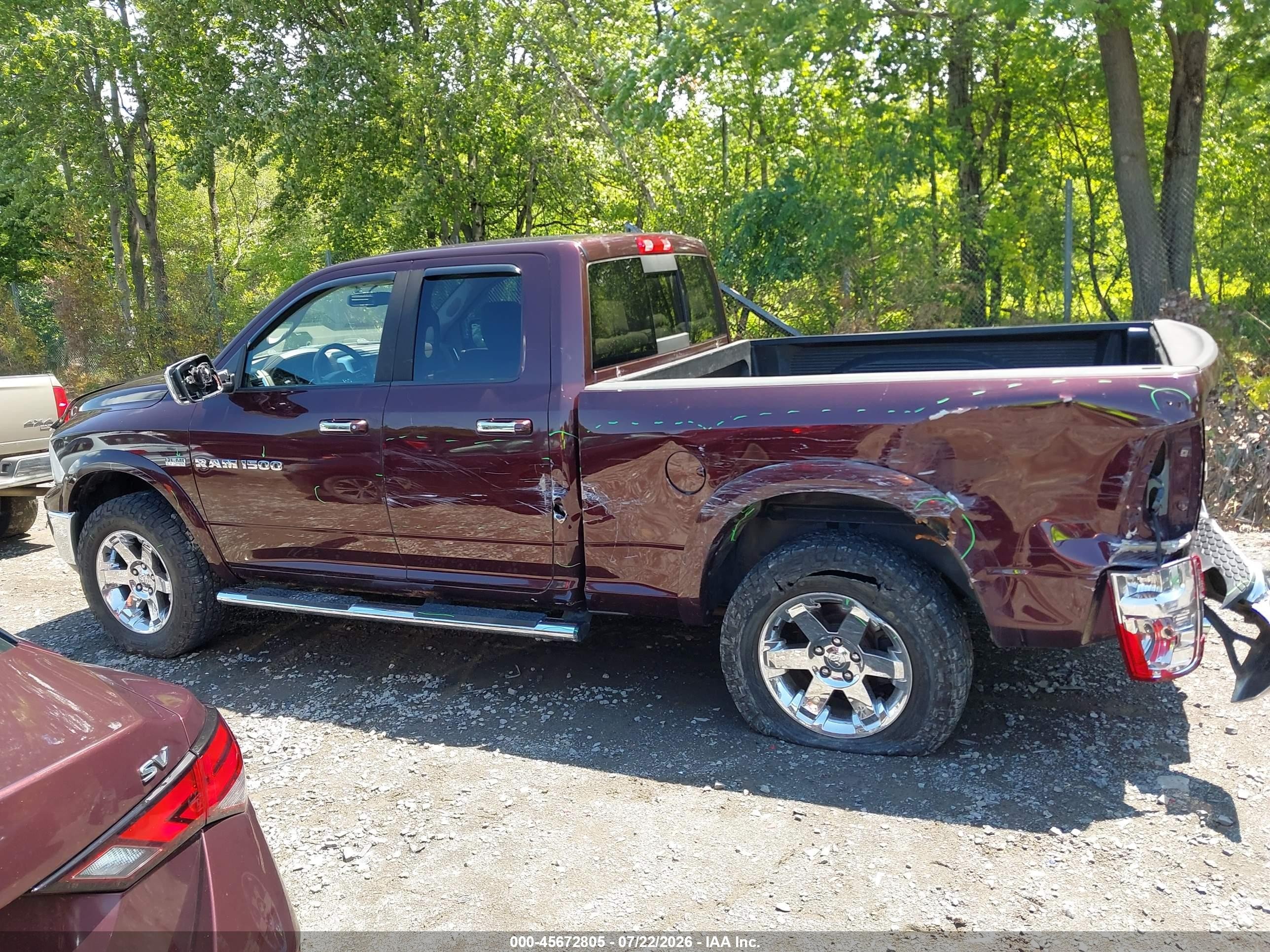 2012 Ram 1500 Laramie Burgundy vin: 1C6RD7JT7CS148823