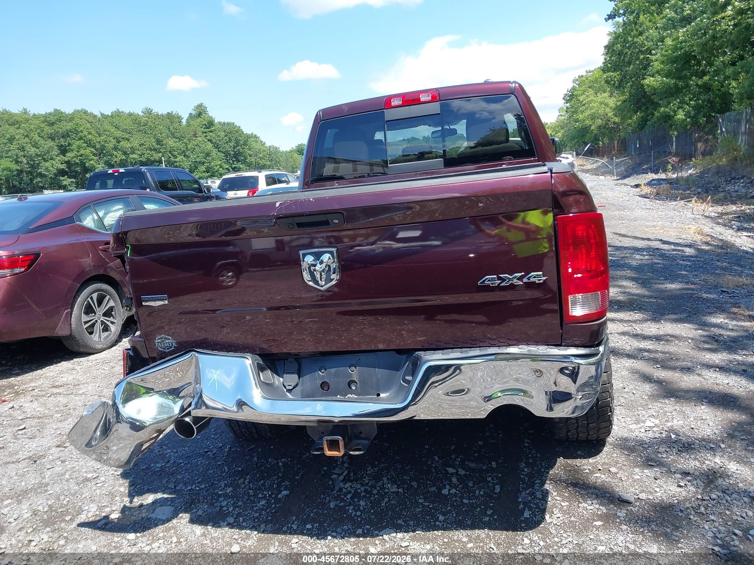 2012 Ram 1500 Laramie Burgundy vin: 1C6RD7JT7CS148823