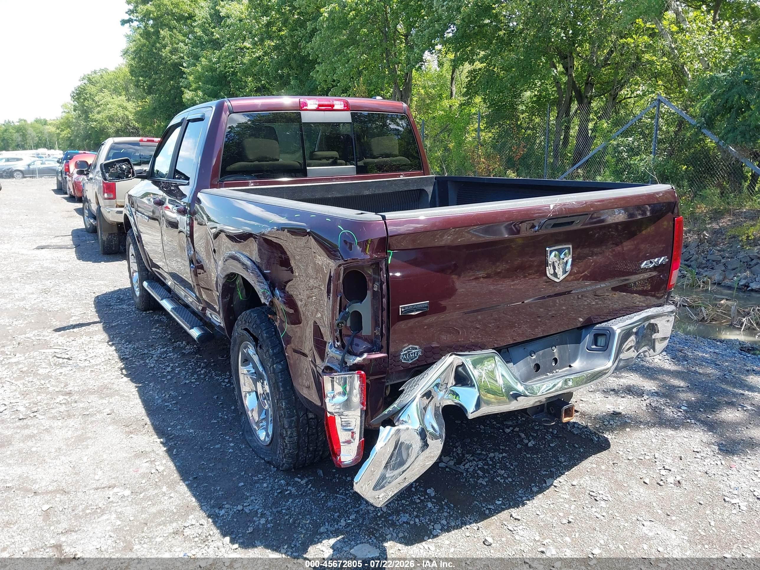 2012 Ram 1500 Laramie Burgundy vin: 1C6RD7JT7CS148823