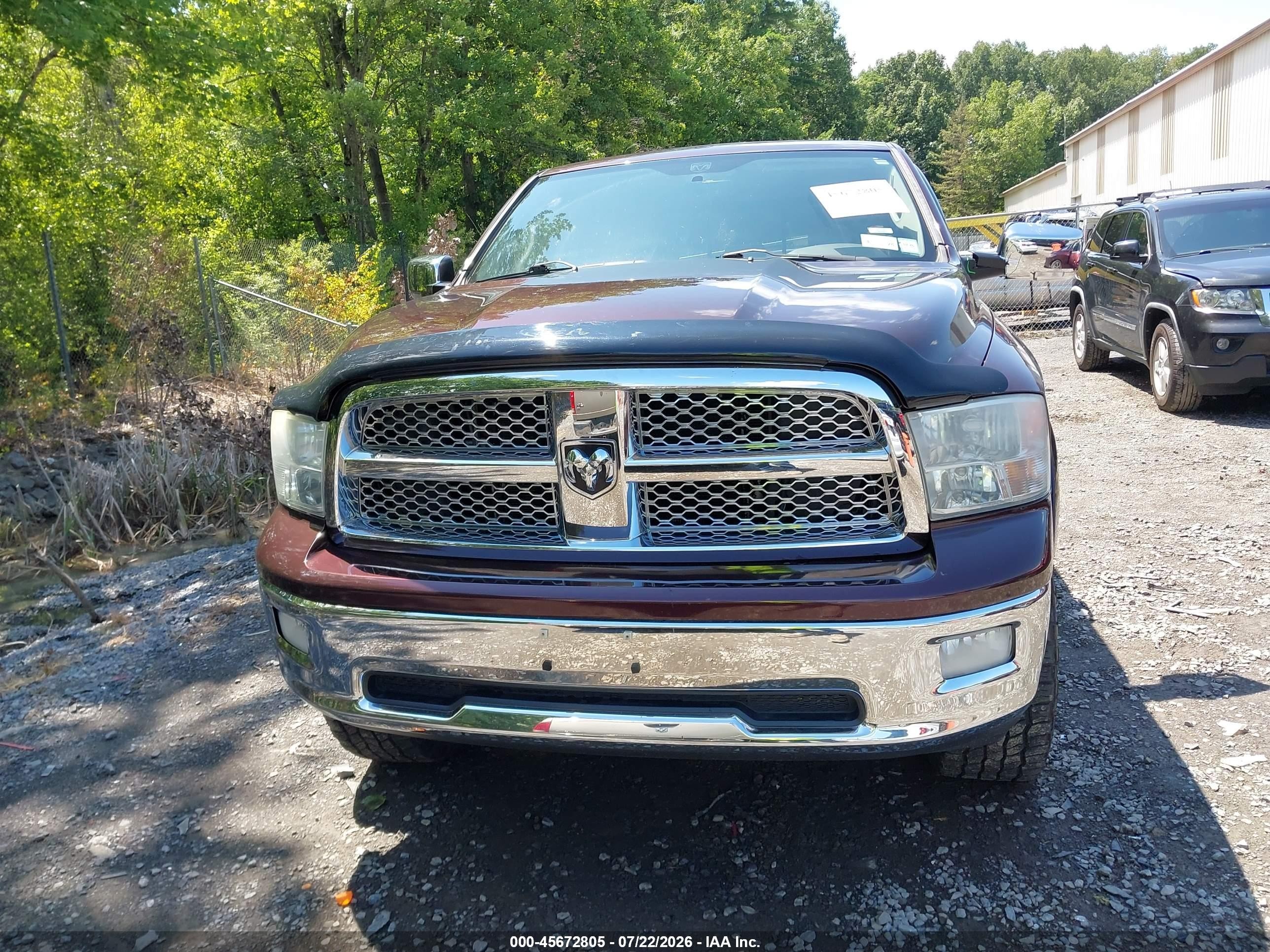 2012 Ram 1500 Laramie Burgundy vin: 1C6RD7JT7CS148823