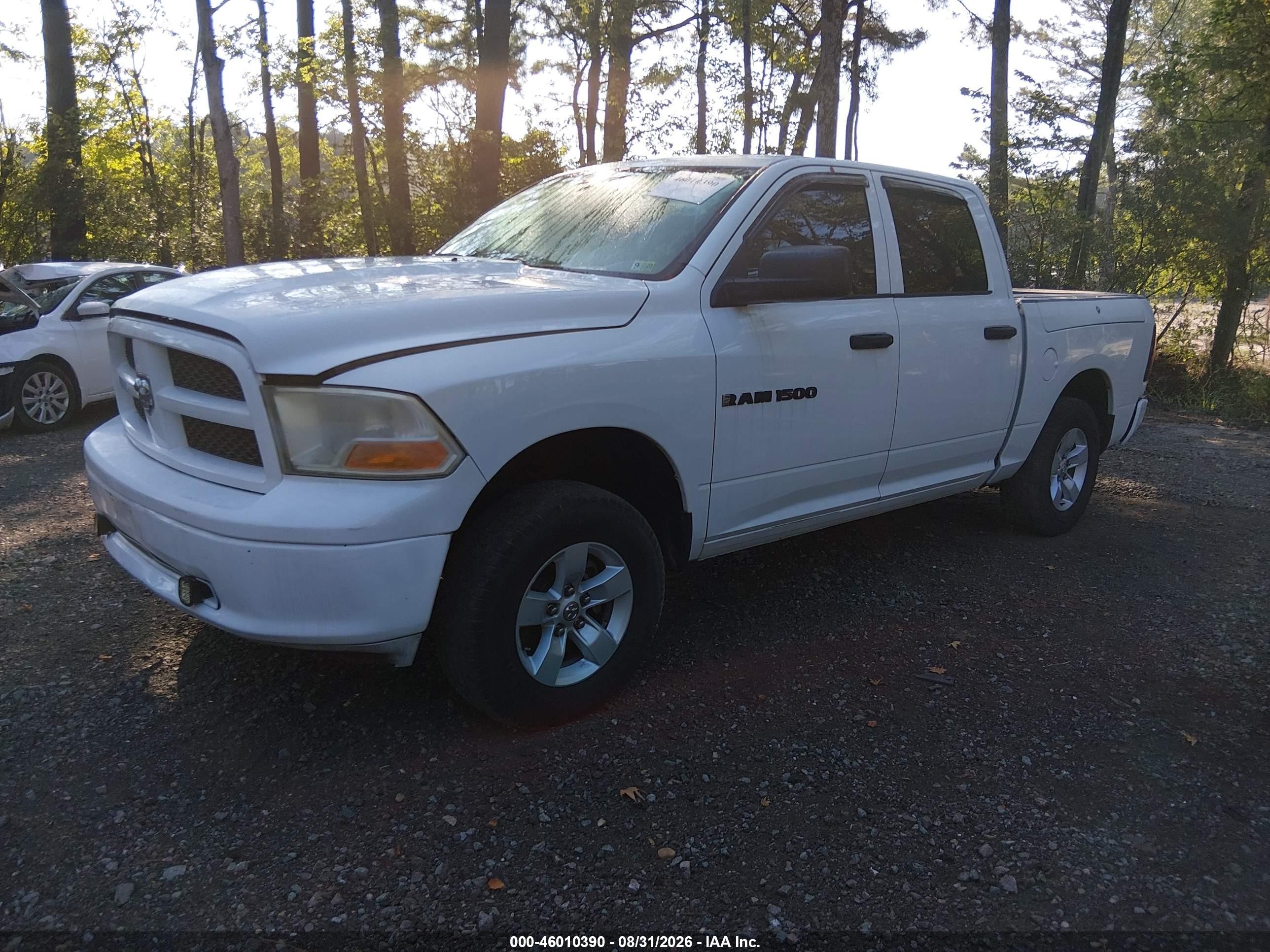 2012 Ram 1500 Tradesman White vin: 1C6RD7KP7CS289215