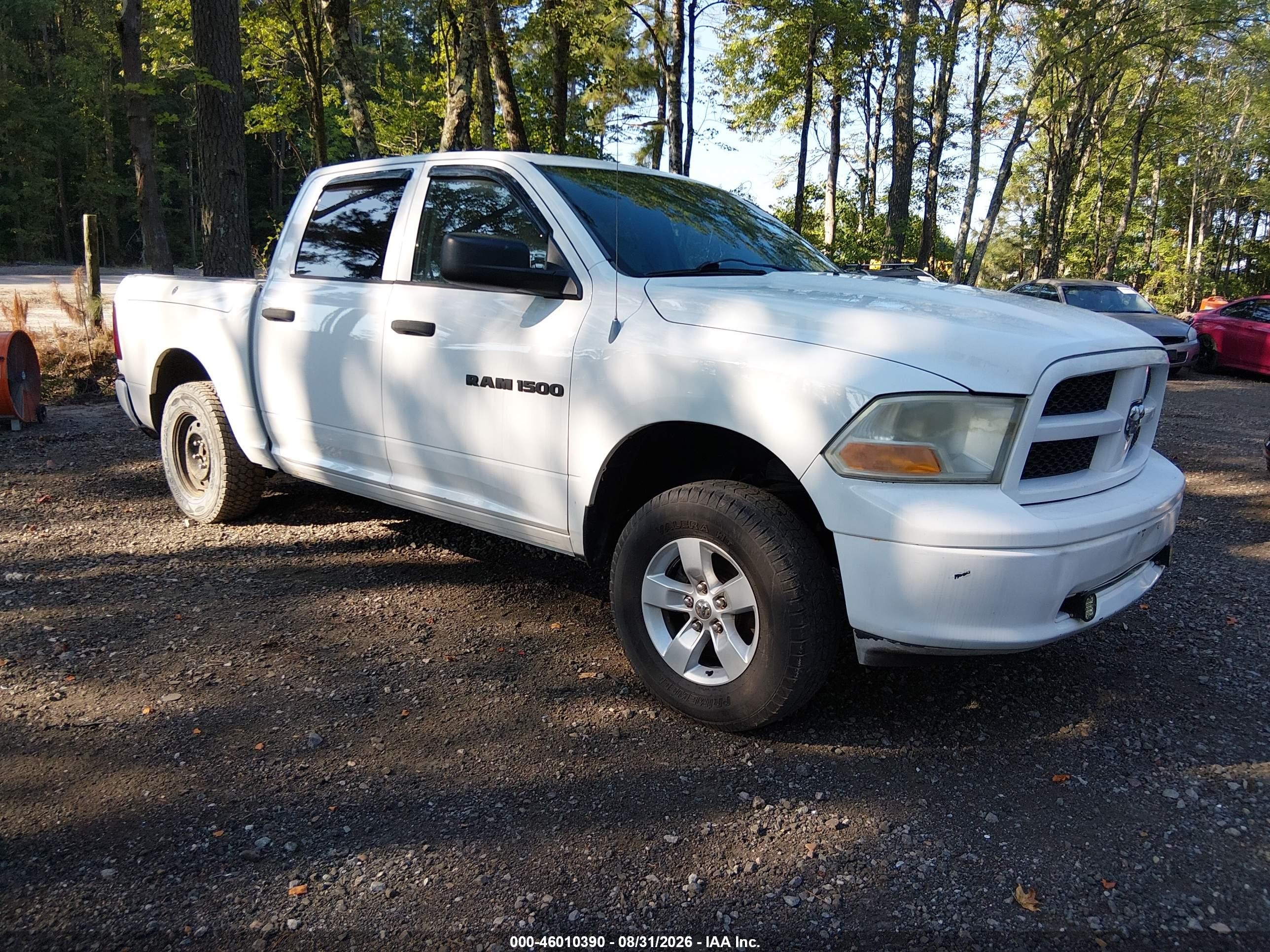 2012 Ram 1500 Tradesman White vin: 1C6RD7KP7CS289215