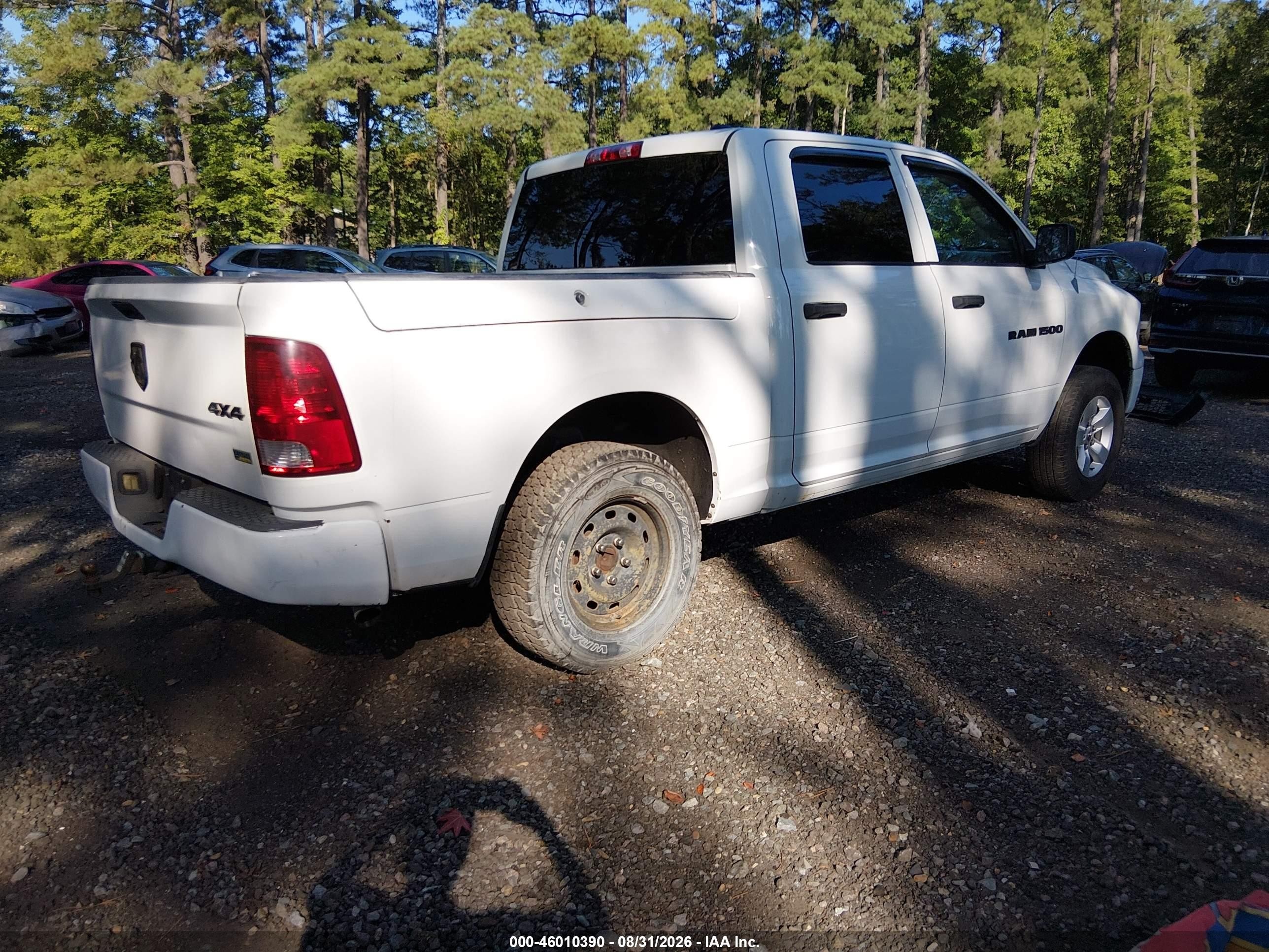 2012 Ram 1500 Tradesman White vin: 1C6RD7KP7CS289215