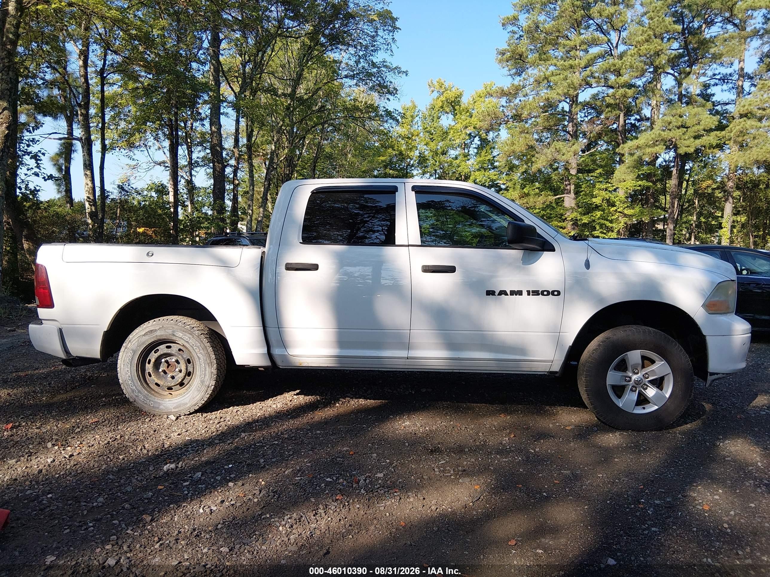 2012 Ram 1500 Tradesman White vin: 1C6RD7KP7CS289215
