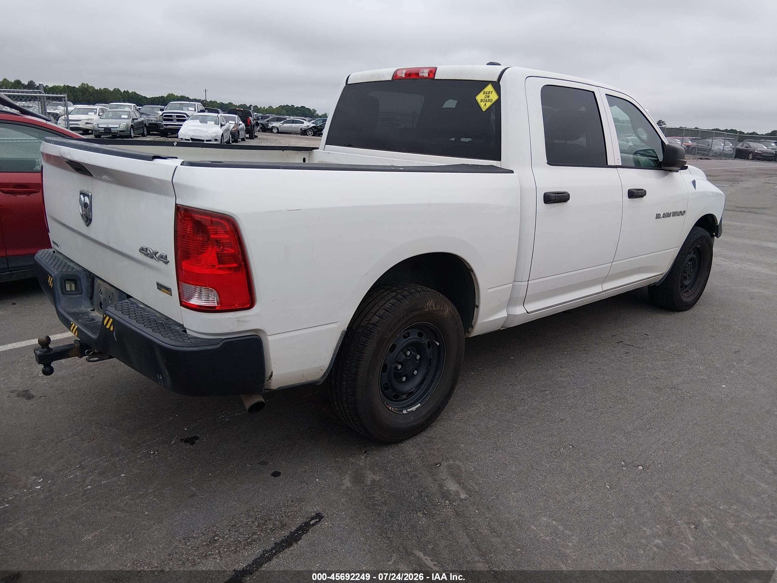 2012 Ram 1500 St White vin: 1C6RD7KP9CS319265
