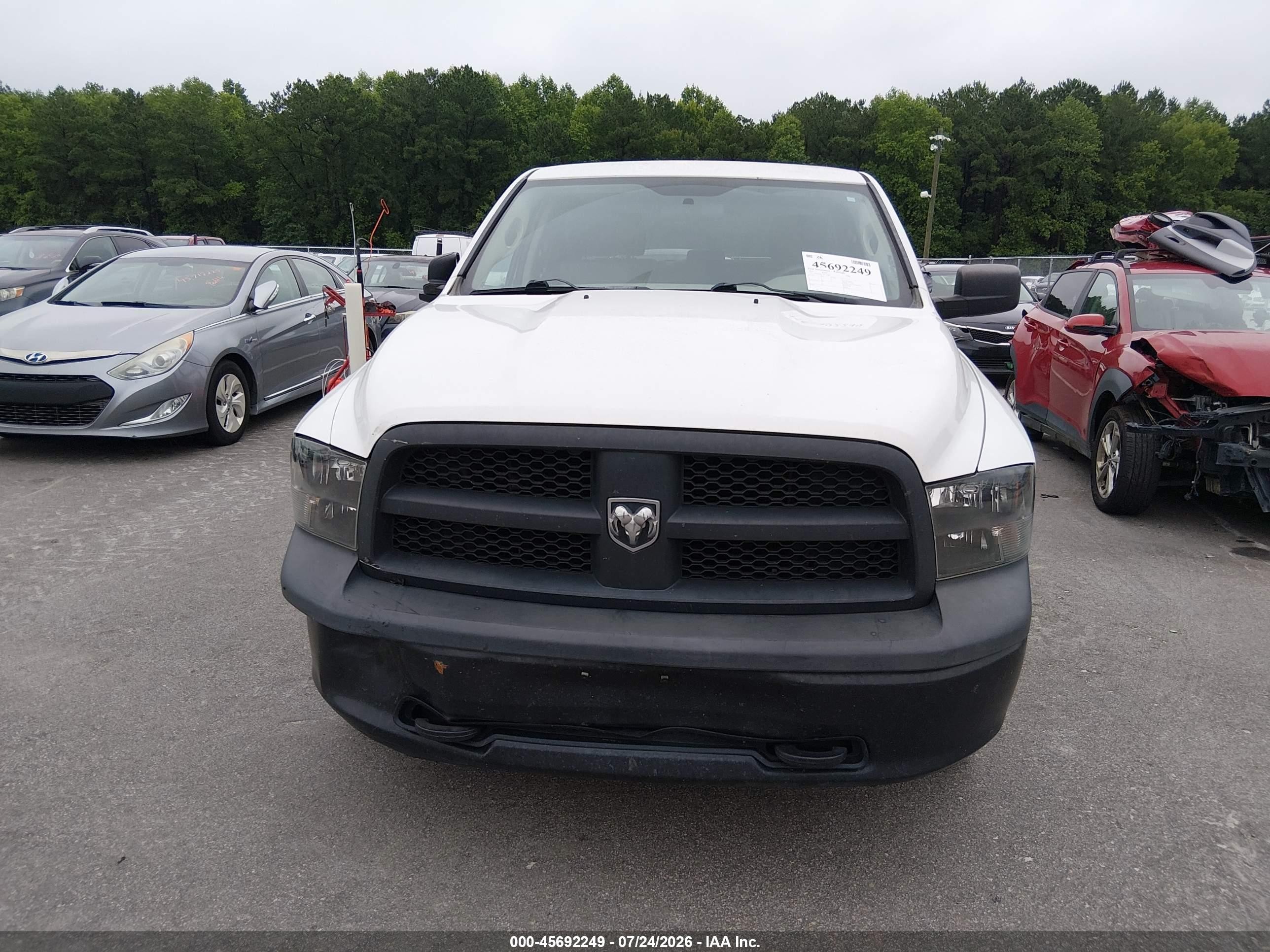 2012 Ram 1500 St White vin: 1C6RD7KP9CS319265