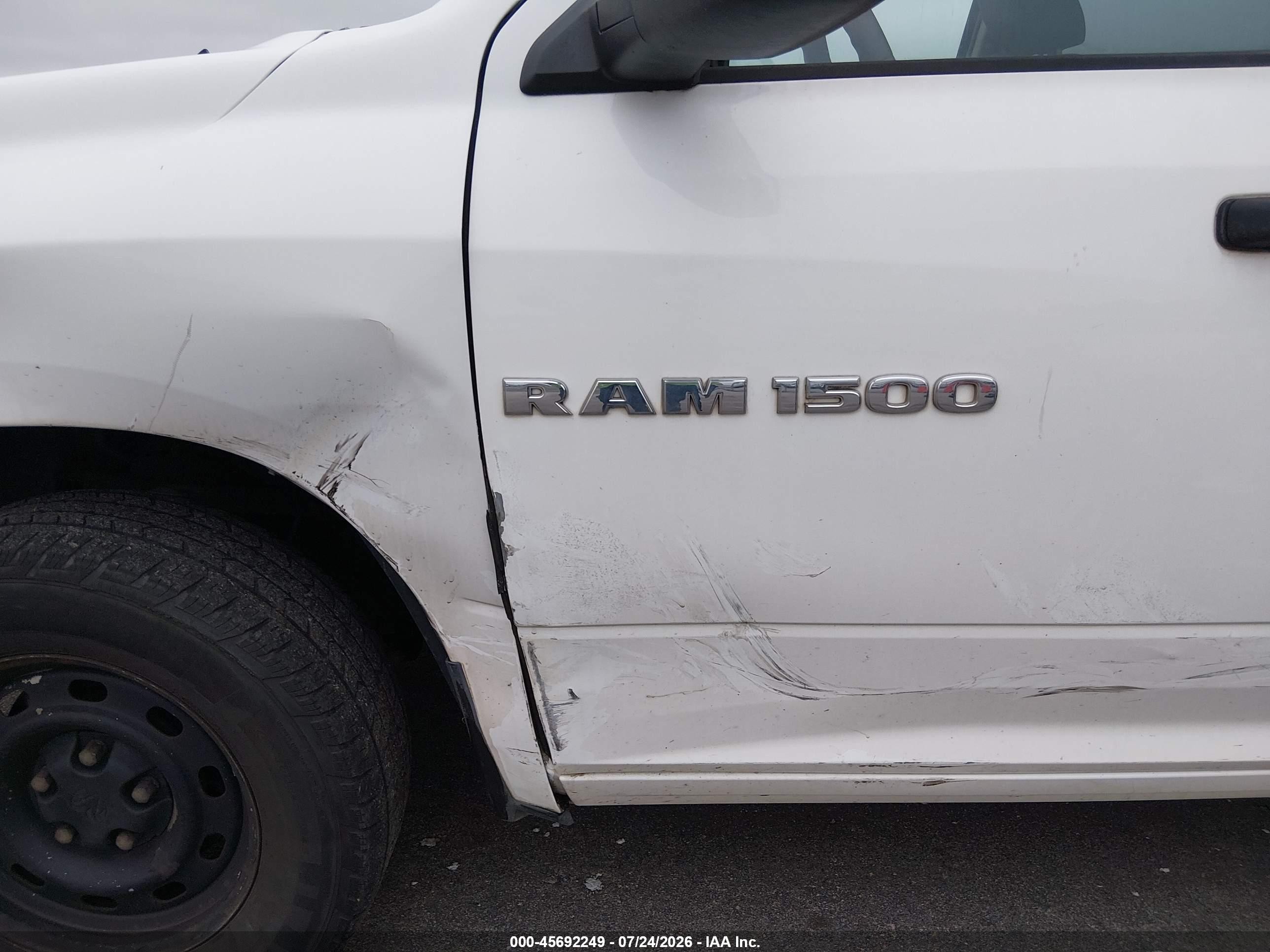 2012 Ram 1500 St White vin: 1C6RD7KP9CS319265