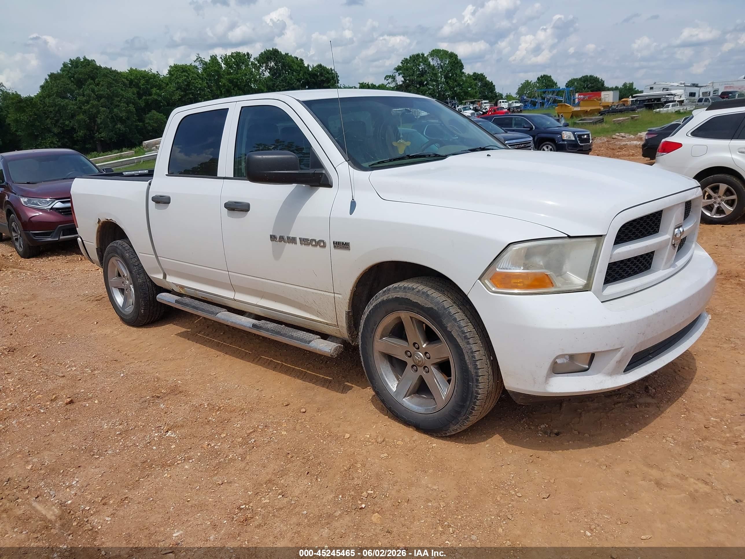 2012 Ram 1500 St White vin: 1C6RD7KT0CS176994