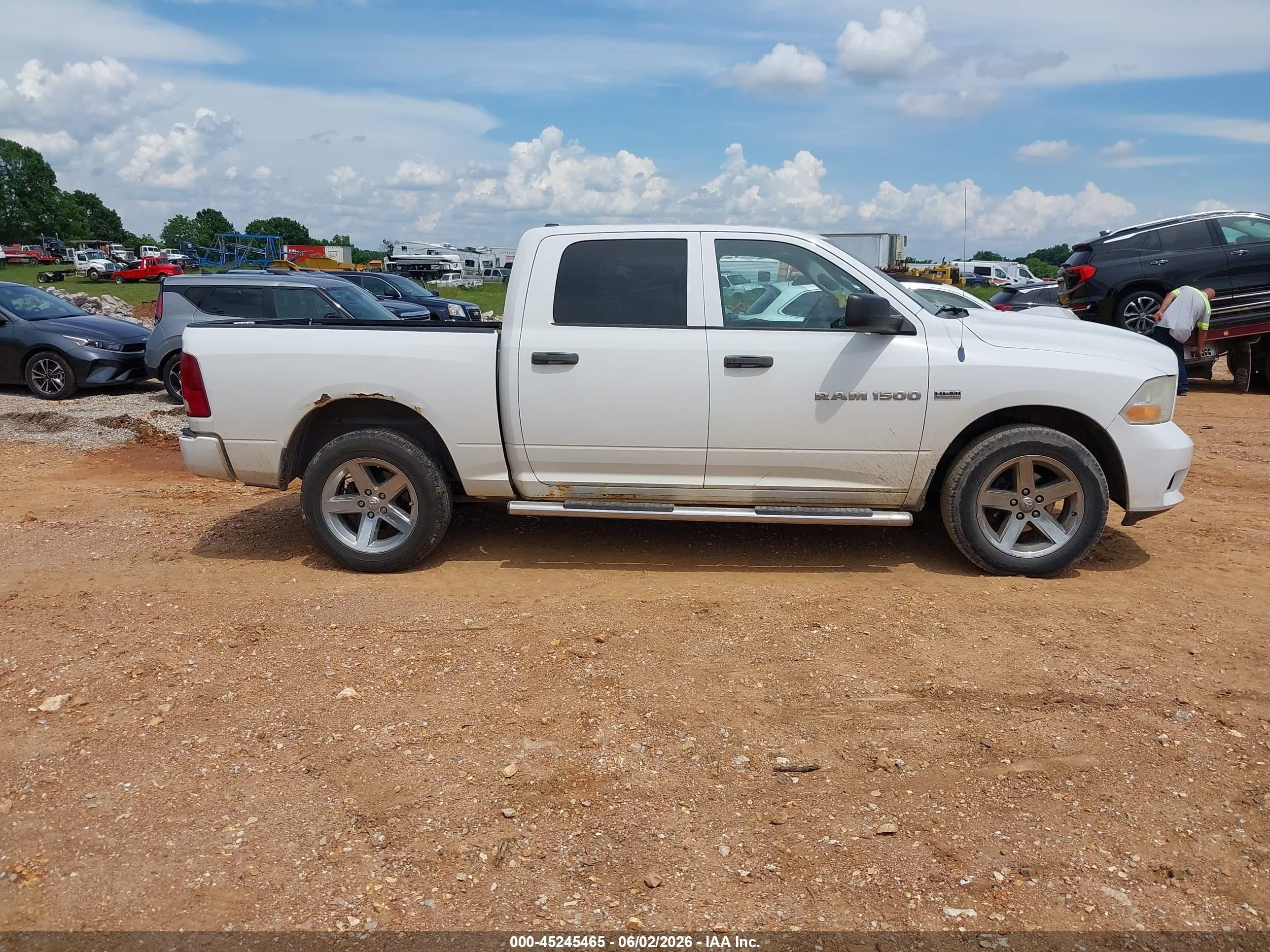 2012 Ram 1500 St White vin: 1C6RD7KT0CS176994