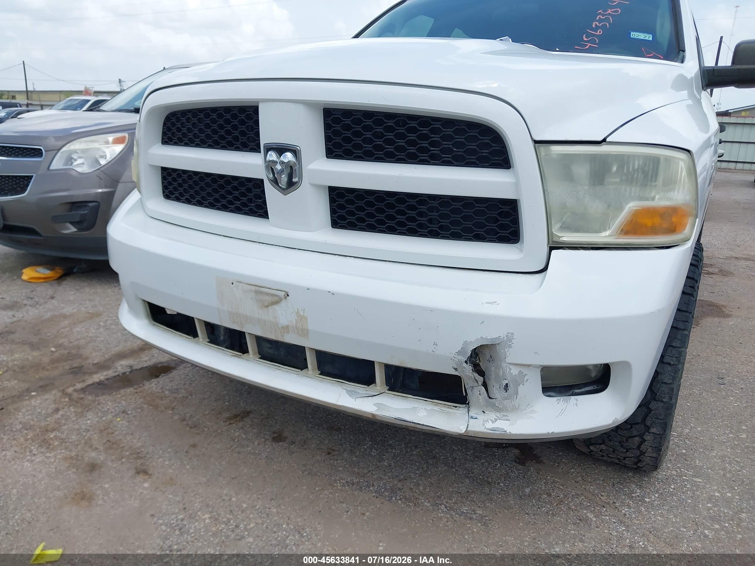 2012 Ram 1500 Express White vin: 1C6RD7KT0CS274388