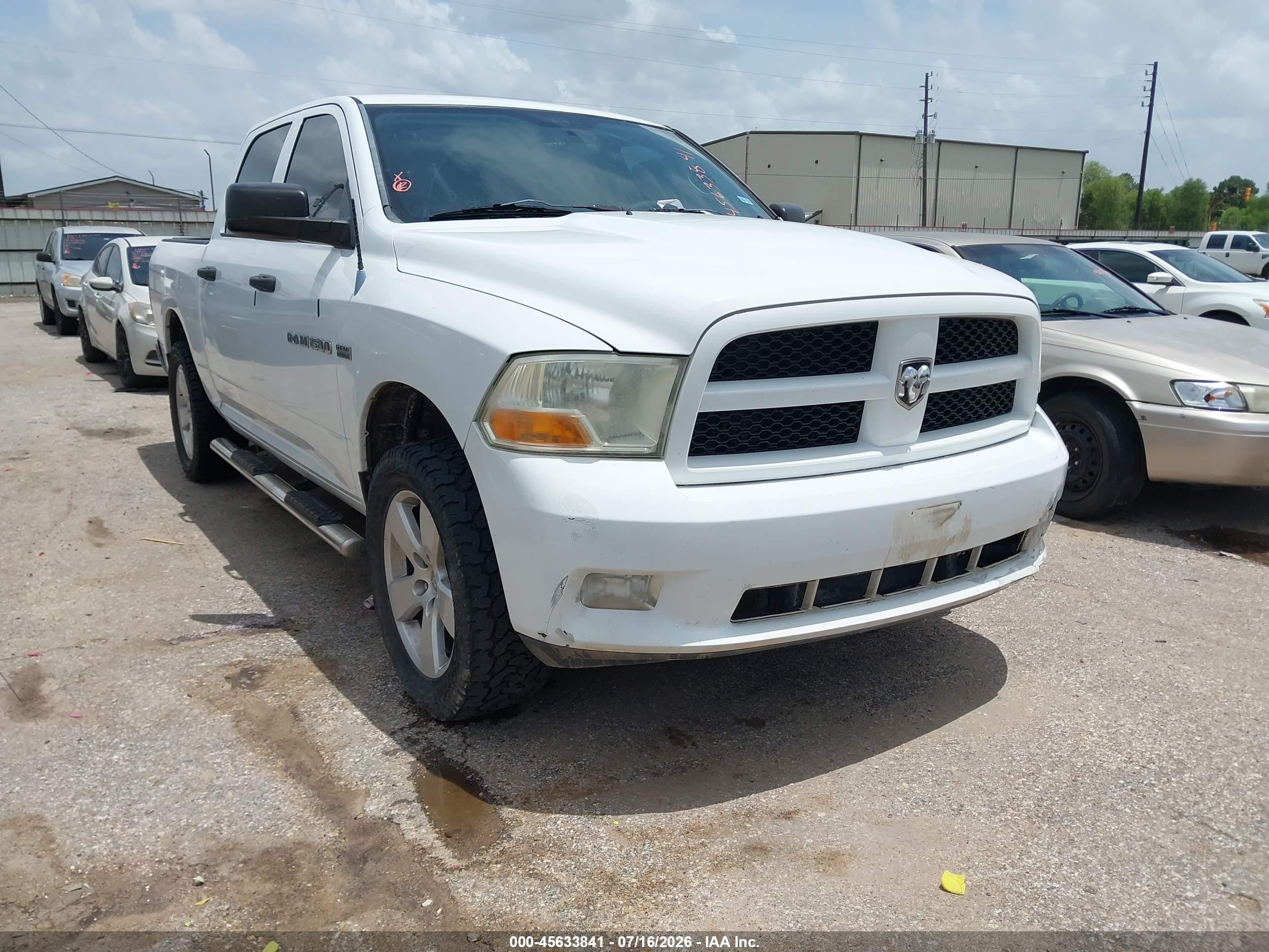 2012 Ram 1500 Express White vin: 1C6RD7KT0CS274388
