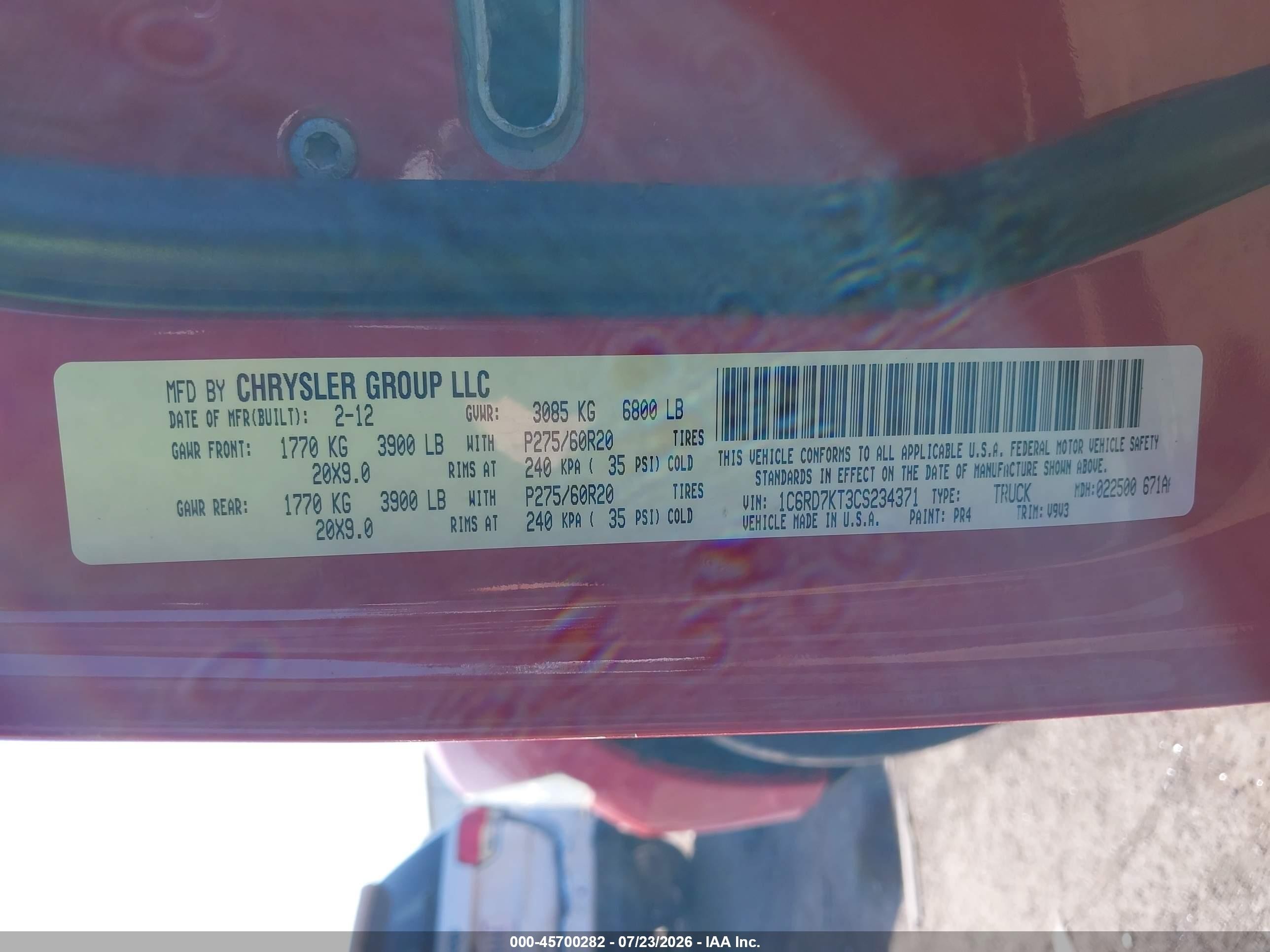 2012 Ram 1500 Express Red vin: 1C6RD7KT3CS234371