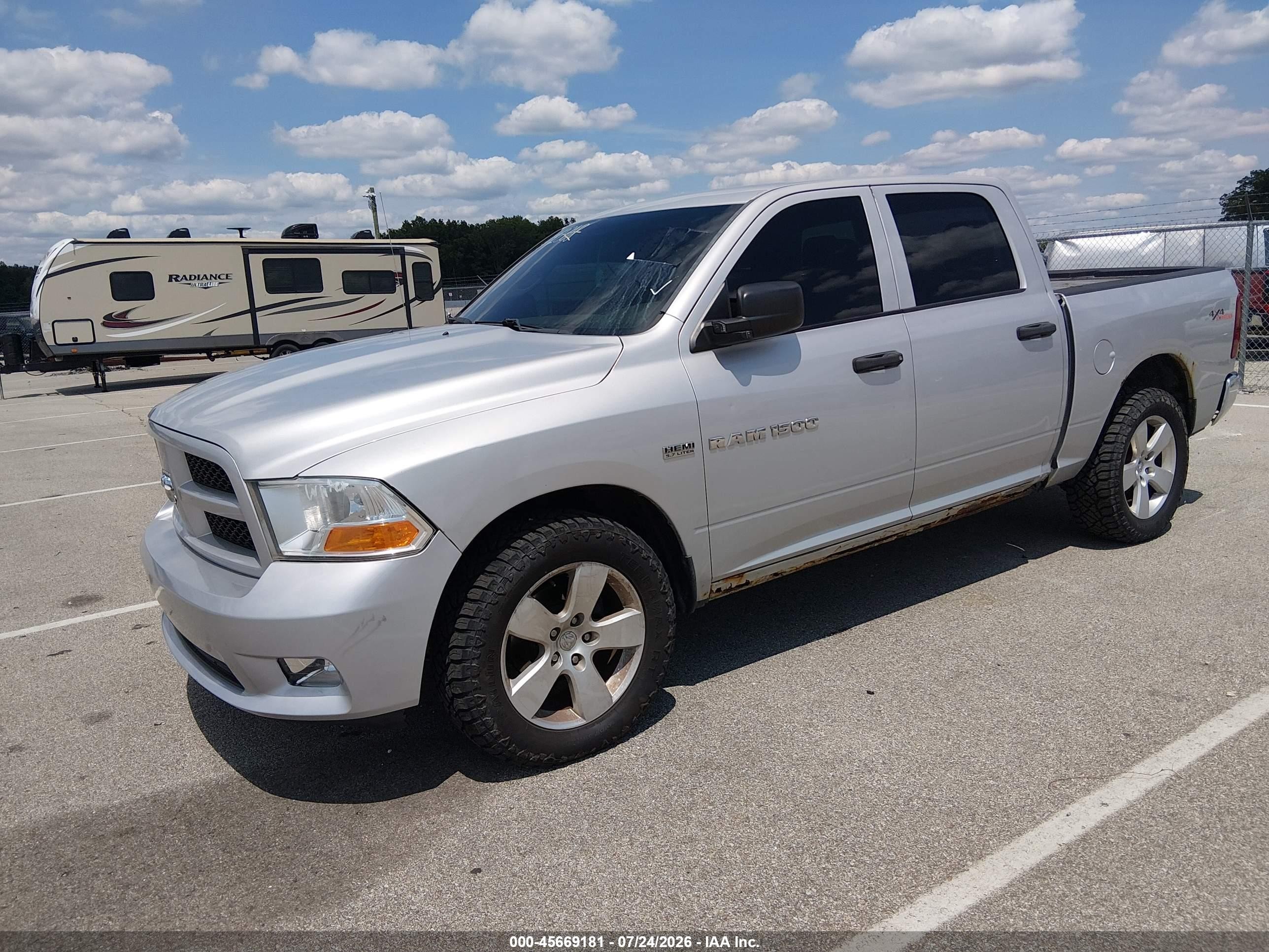 2012 Ram 1500 St Silver vin: 1C6RD7KT6CS185991