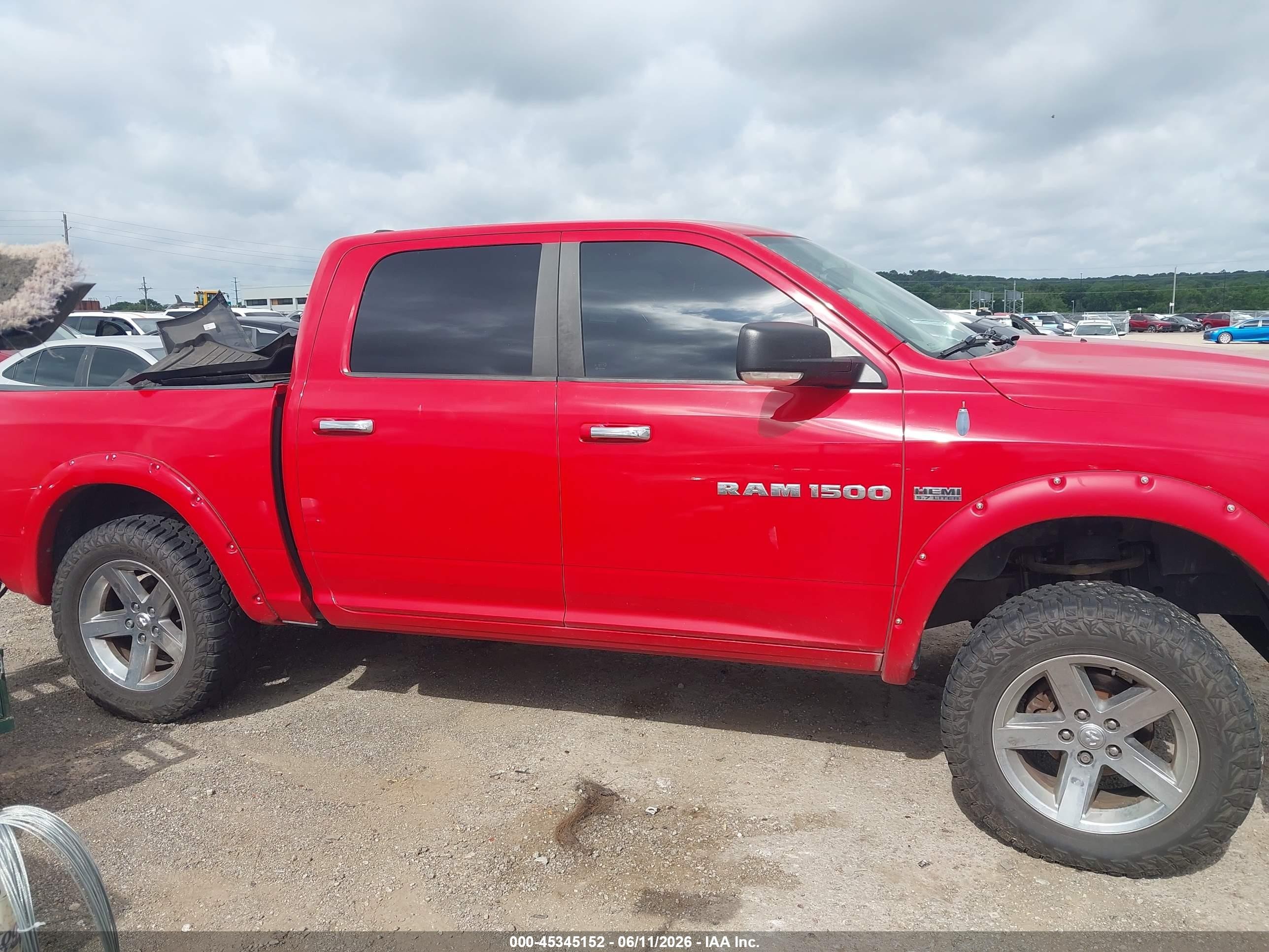 2012 Ram 1500 Slt Red vin: 1C6RD7LT1CS167753