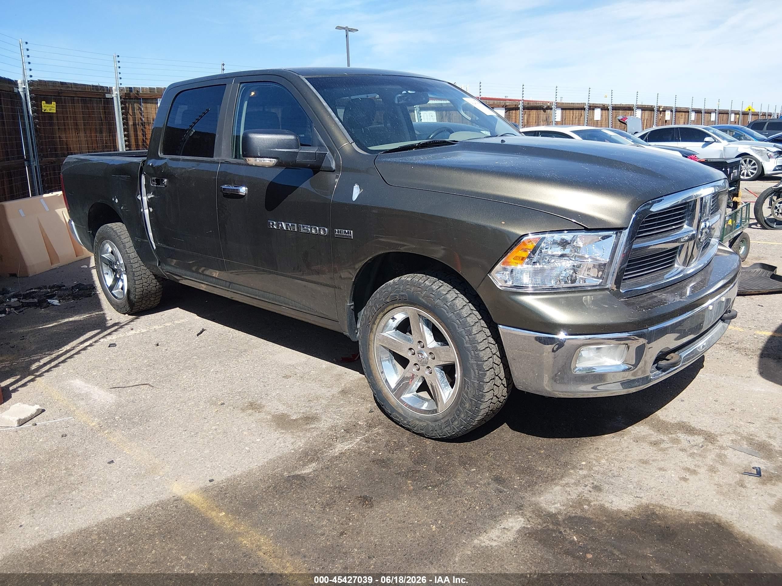 2012 Ram 1500 Slt Зеленый vin: 1C6RD7LT1CS290775