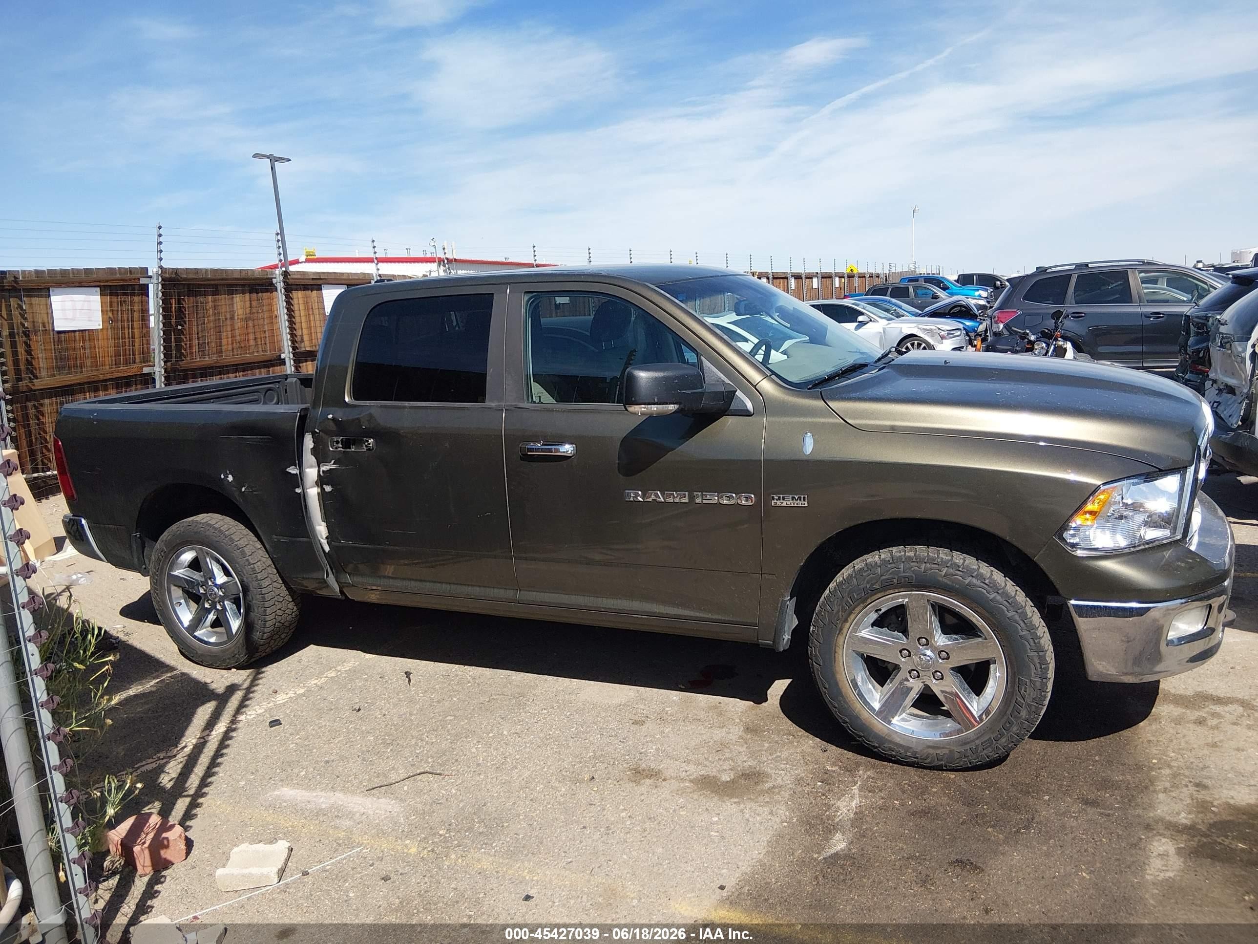 2012 Ram 1500 Slt Green vin: 1C6RD7LT1CS290775