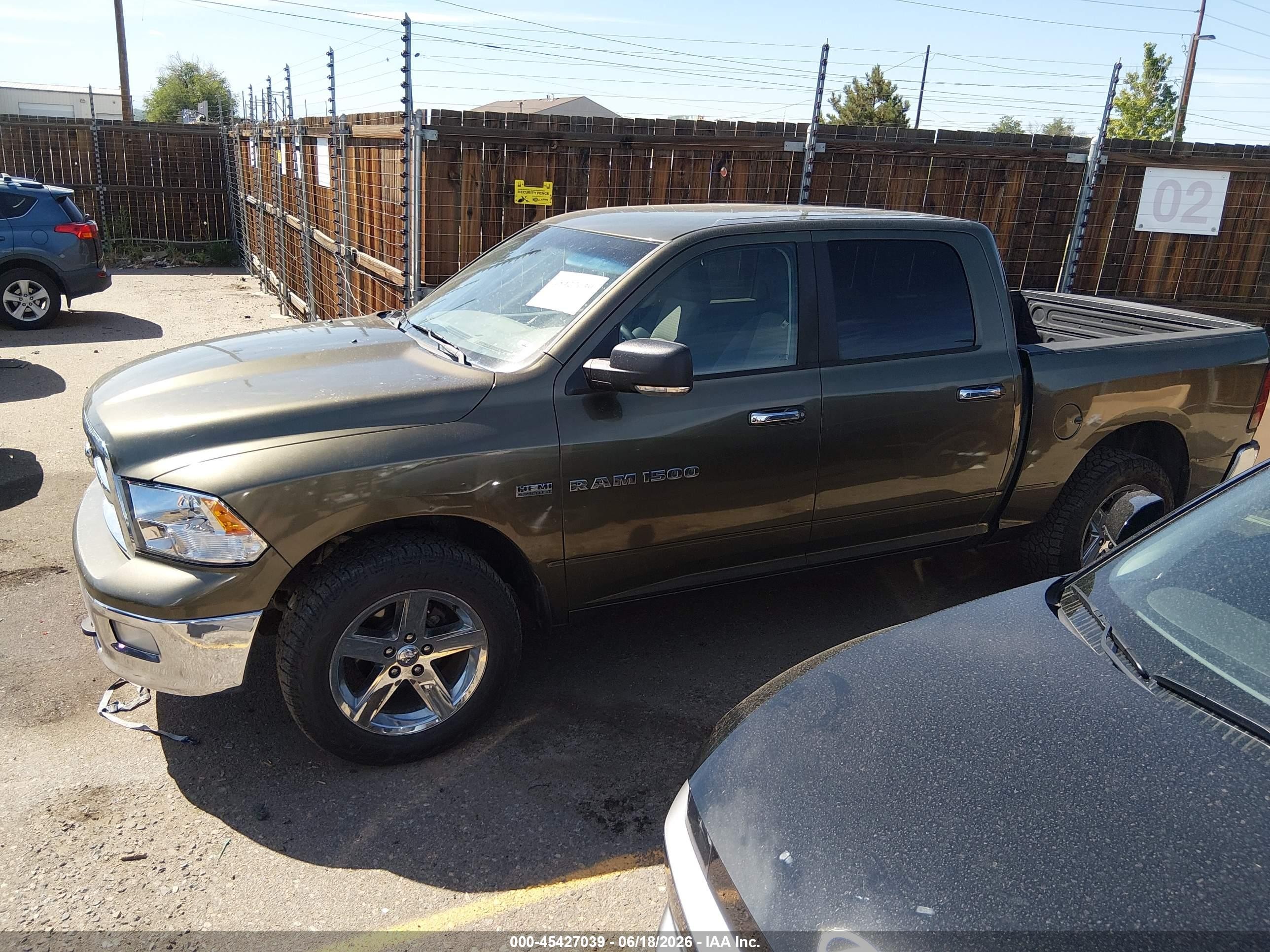 2012 Ram 1500 Slt Green vin: 1C6RD7LT1CS290775