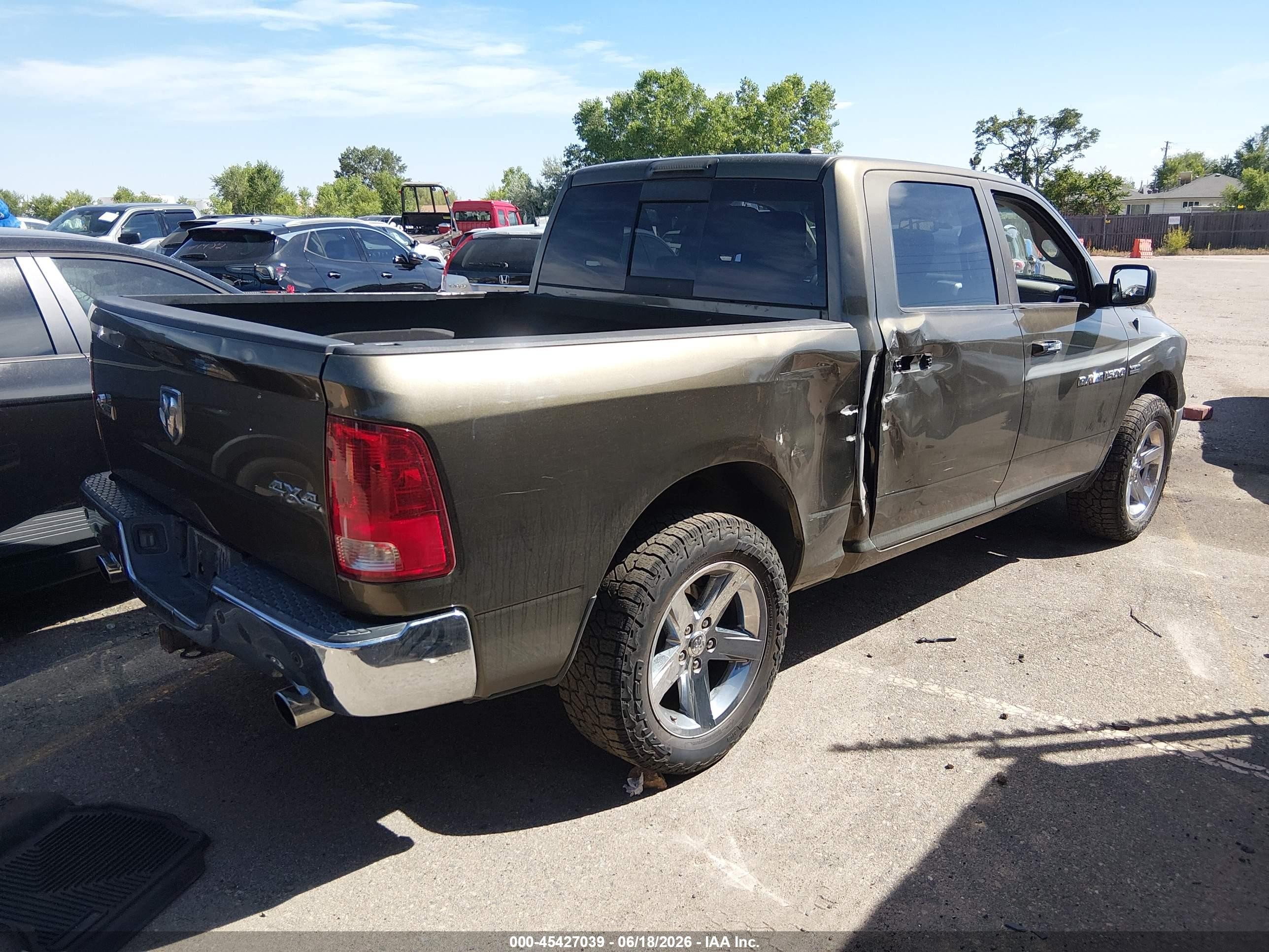 2012 Ram 1500 Slt Green vin: 1C6RD7LT1CS290775