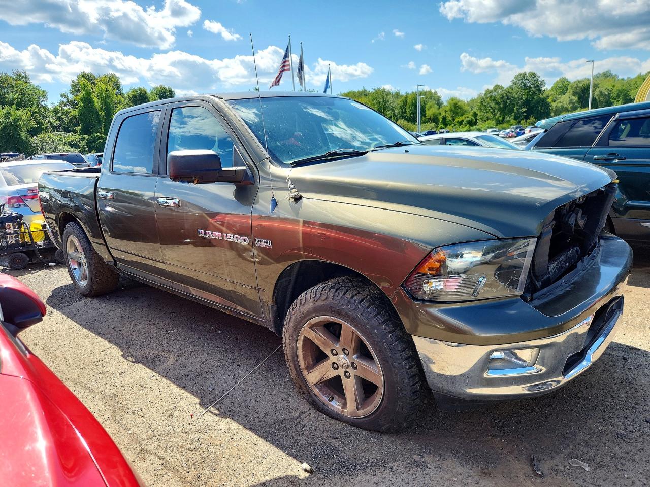 2012 Dodge Ram 1500 Slt Green vin: 1C6RD7LT2CS114026
