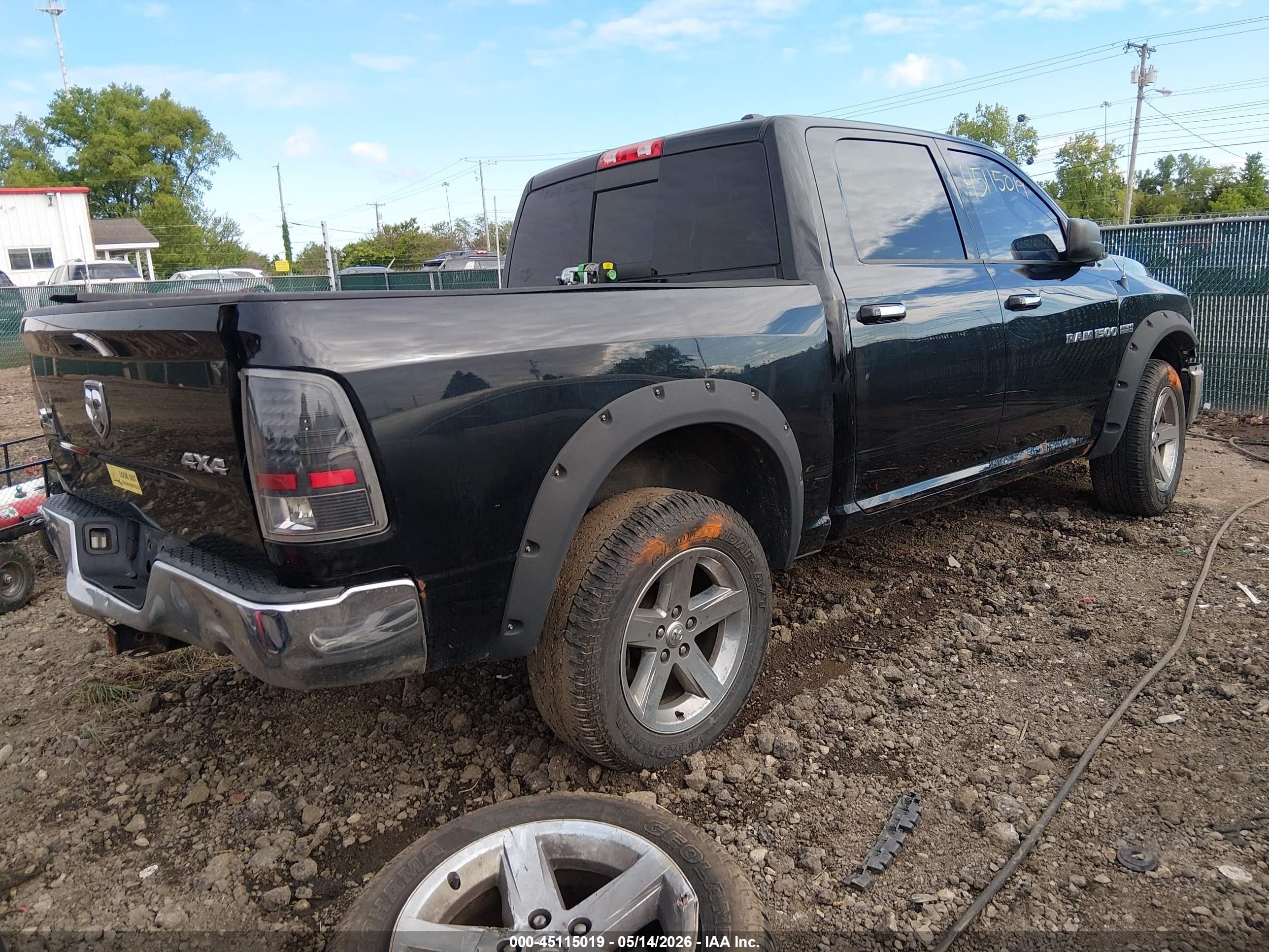 2012 Ram 1500 Slt Черный vin: 1C6RD7LT2CS161007