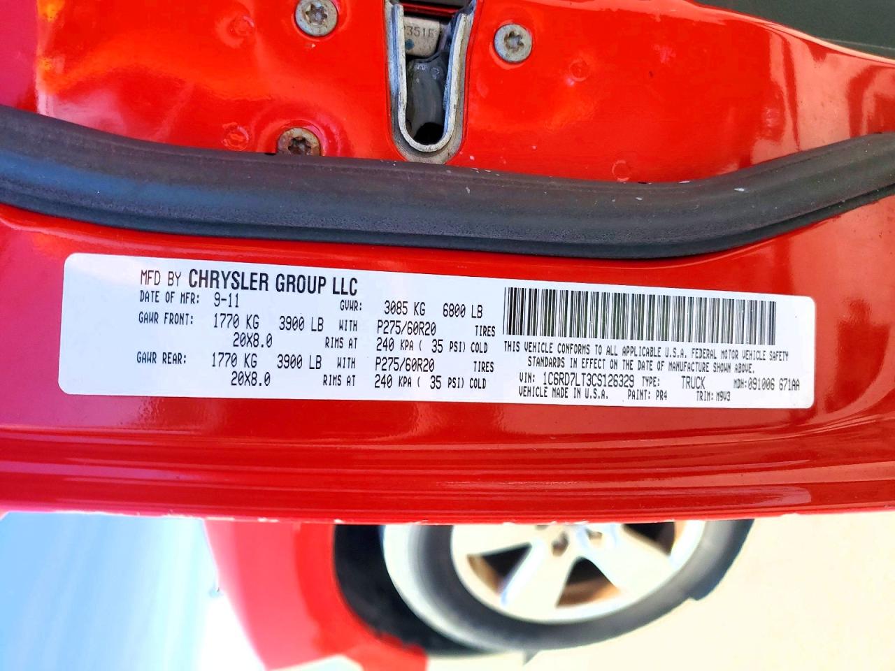 2012 Dodge Ram 1500 Slt Red vin: 1C6RD7LT3CS126329