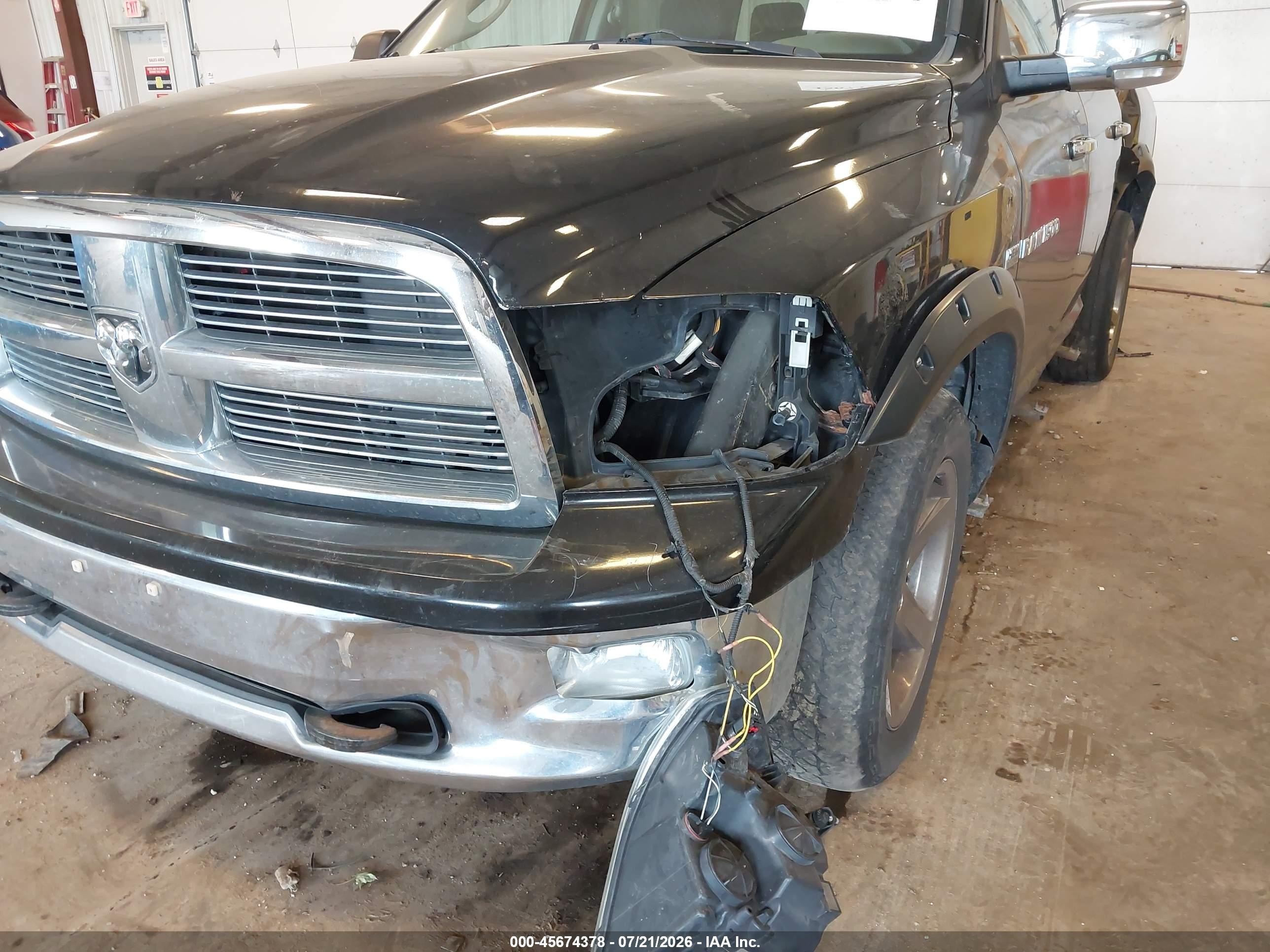 2012 Ram 1500 Big Horn Черный vin: 1C6RD7LT4CS263649