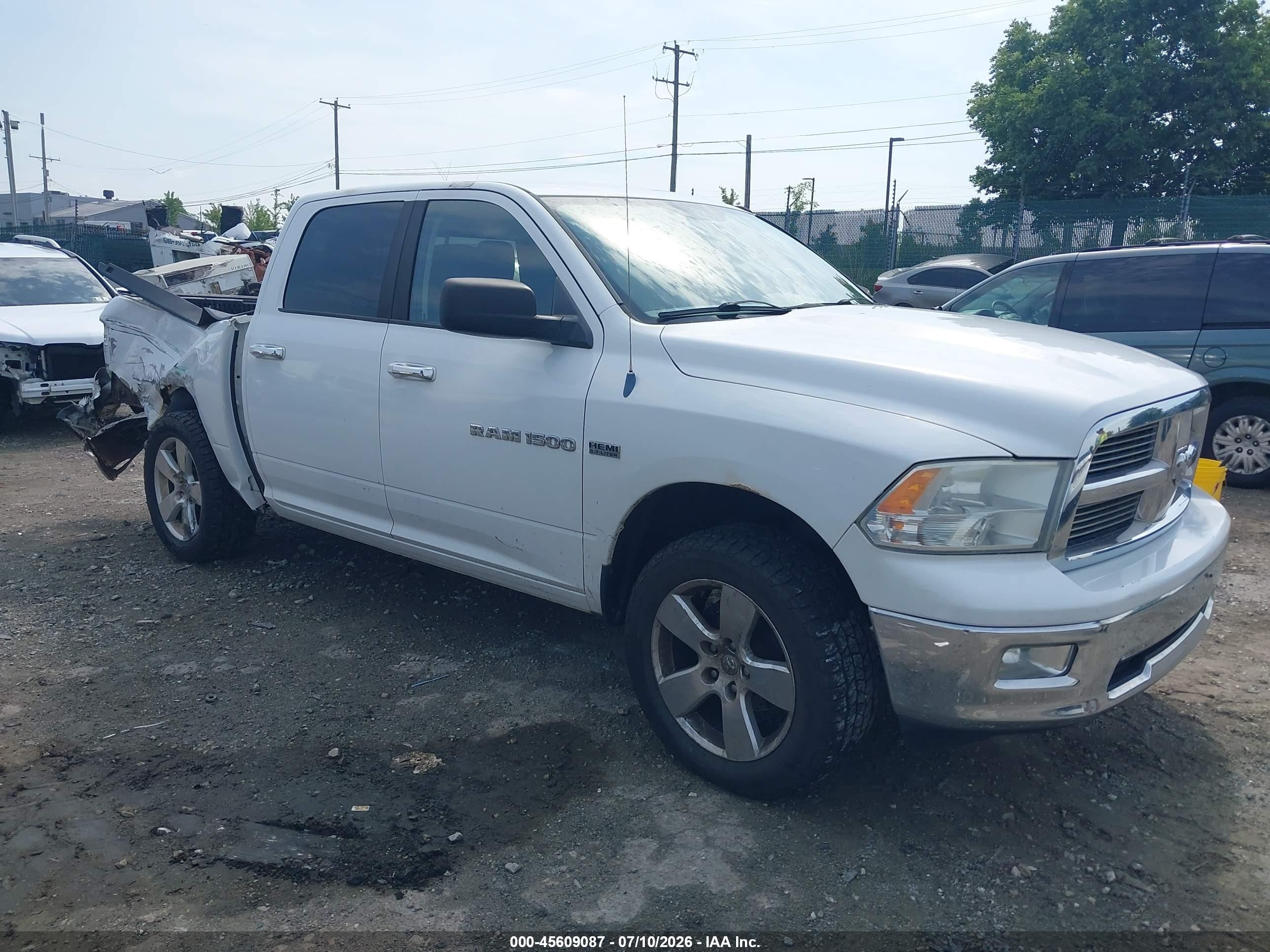 2012 Ram 1500 Big Horn White vin: 1C6RD7LT6CS109878
