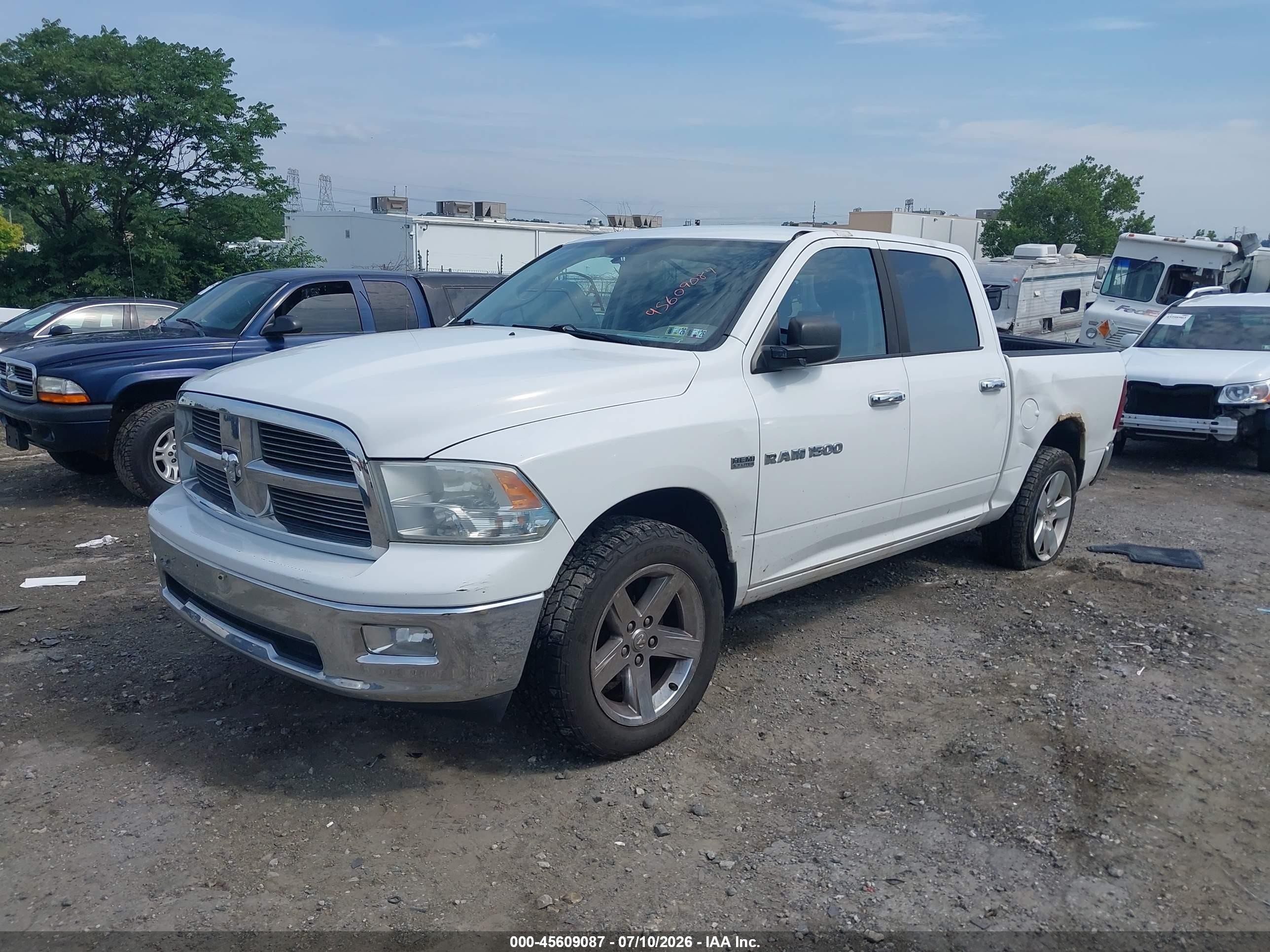 2012 Ram 1500 Big Horn White vin: 1C6RD7LT6CS109878